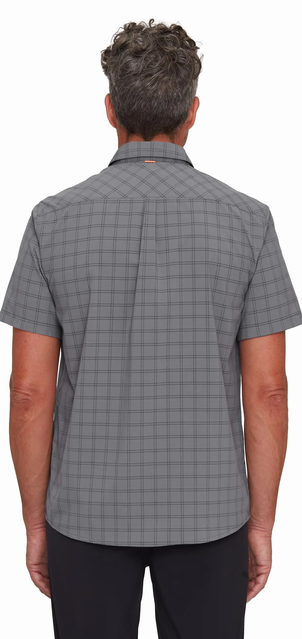 Mammut Lenni Shirt Men – Koszula Trekkingowa Męska | Krótki Rękaw, Ochrona UV, Szybkoschnąca i Oddychająca | Rozmiar M, Stalowy-czarny