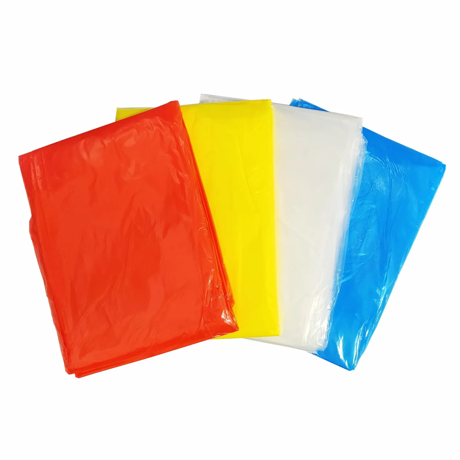 4 szt. Wodoodporny jednorazowy ponczo przeciwdeszczowy, ultralekki 40 g, wiatroszczelna peleryna przeciwdeszczowa z kapturem dla mężczyzn, kobiet, dzieci, unisex, Wielokolorowe