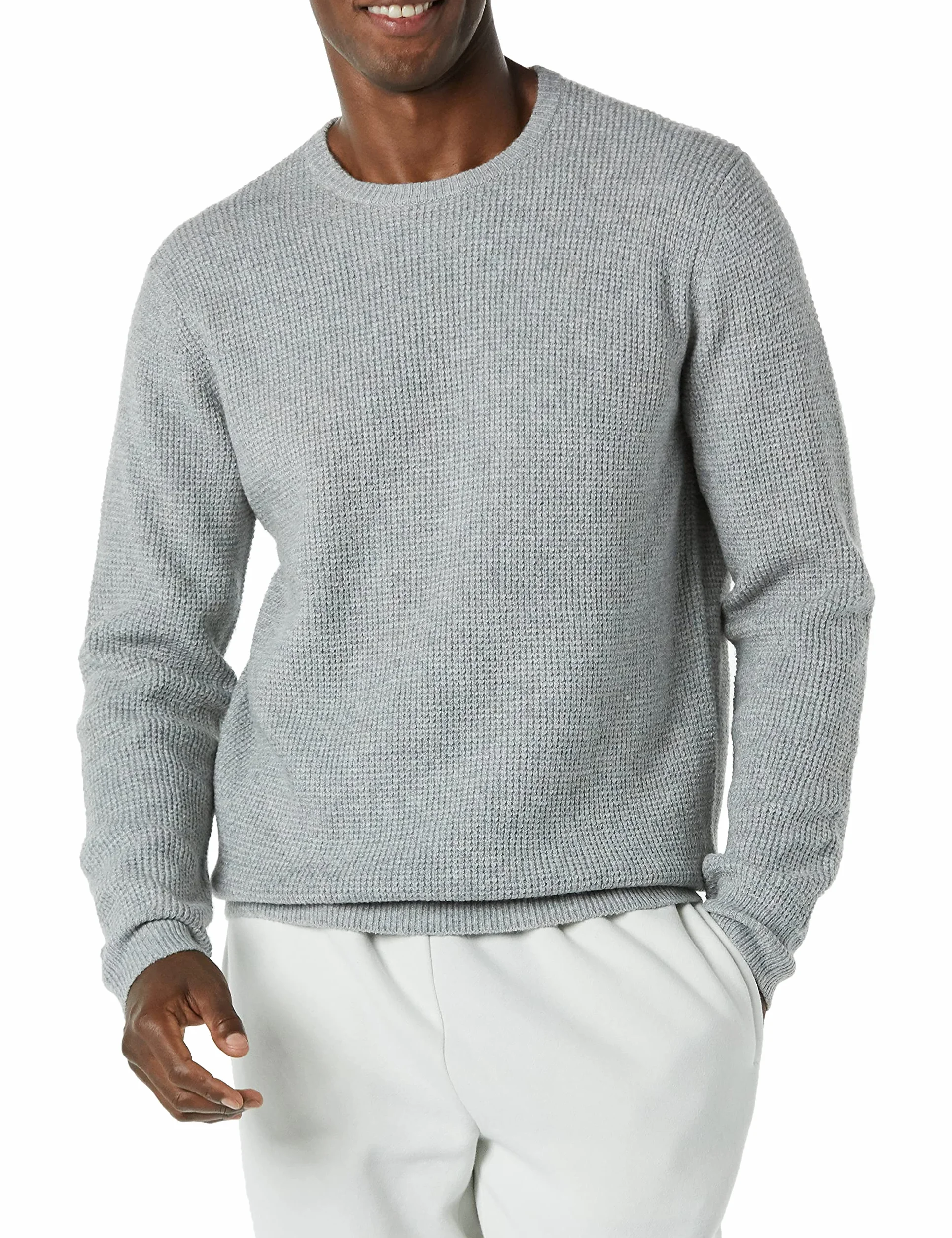 Amazon Essentials Sweter Mężczyźni Long-sleeve Soft Touch Waffle Stitch Crewneck Sweater (1 w zestawie)