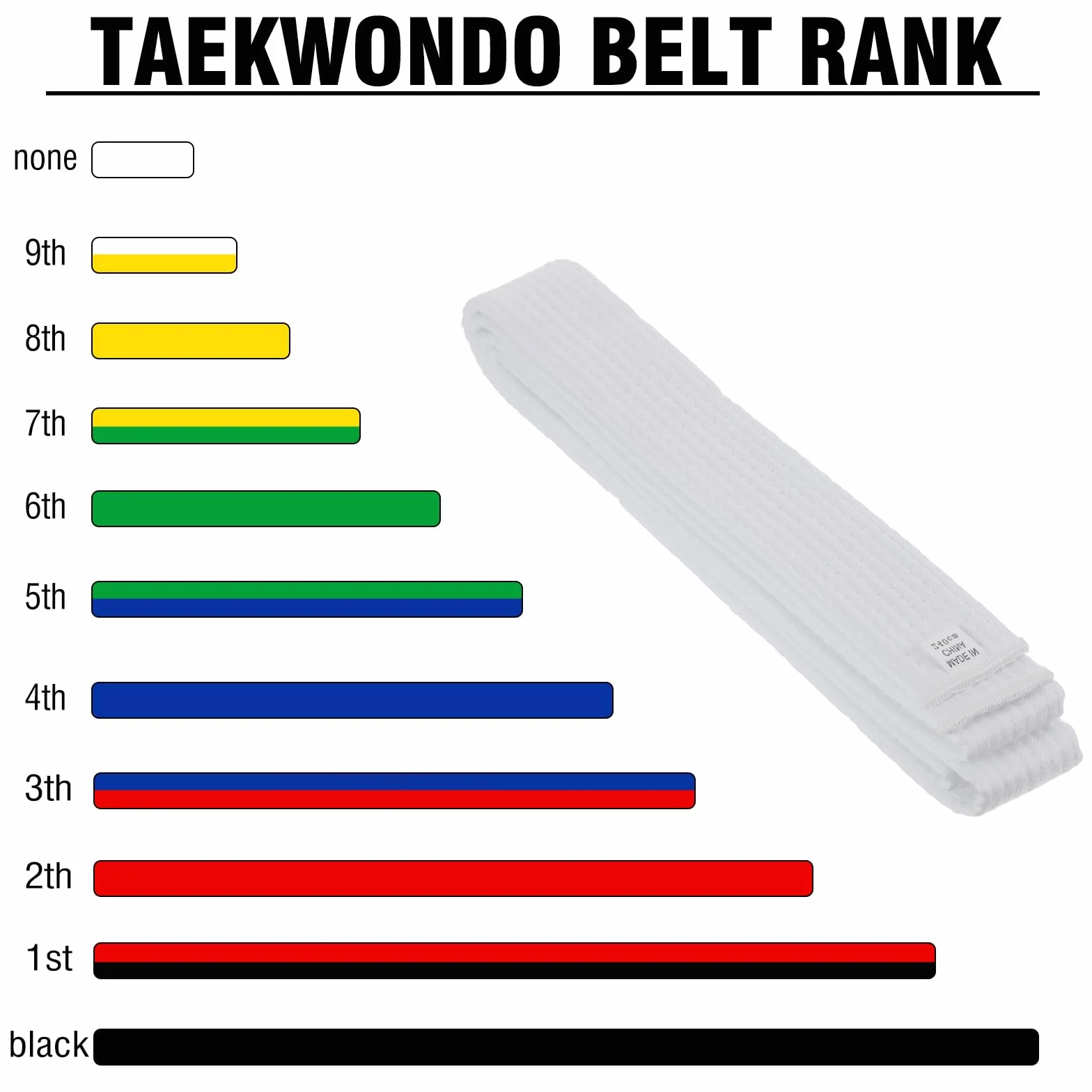 CIATBYYJ Taekwondo pasek do 240 cm, profesjonalny pasek do judo, bawełniany pas do sportów walki, pasek do karate, dla dzieci i dorosłych, pas do sportów walki