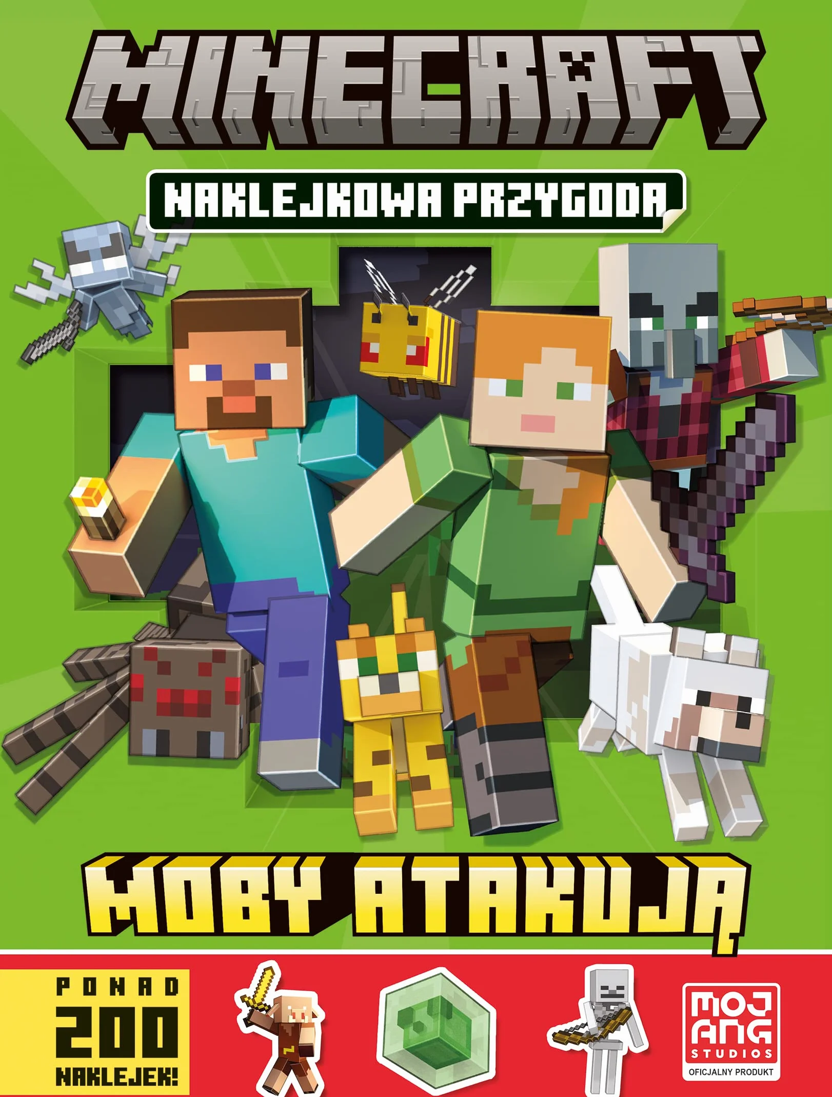 Minecraft. Naklejkowa przygoda. Moby atakują