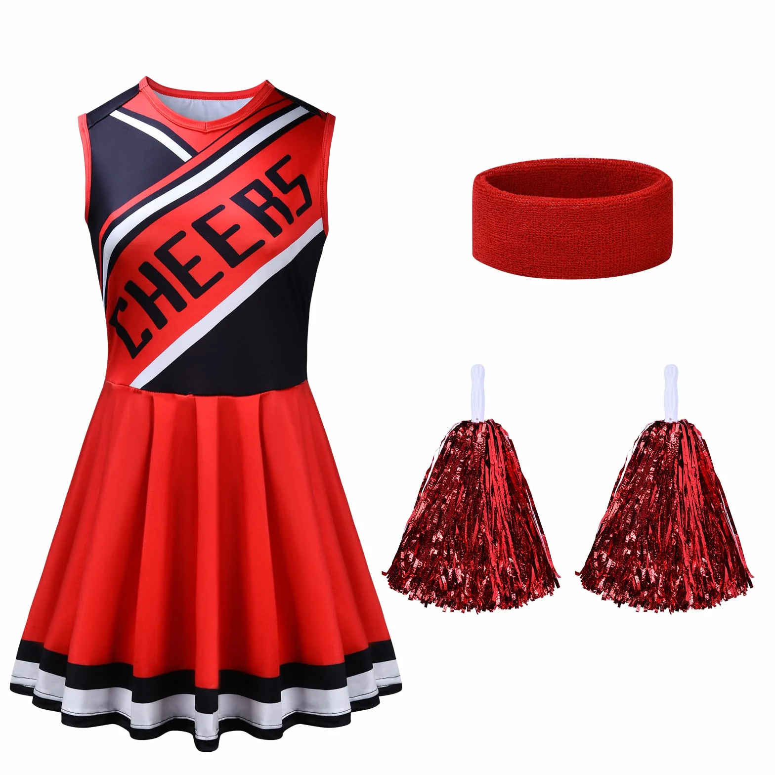 AOMIG Damski kostium cheerleaderki, dla dziewcząt, szkoła, muzyczna impreza, Halloween, kostiumy cheerleaderki, kostium dla dorosłych