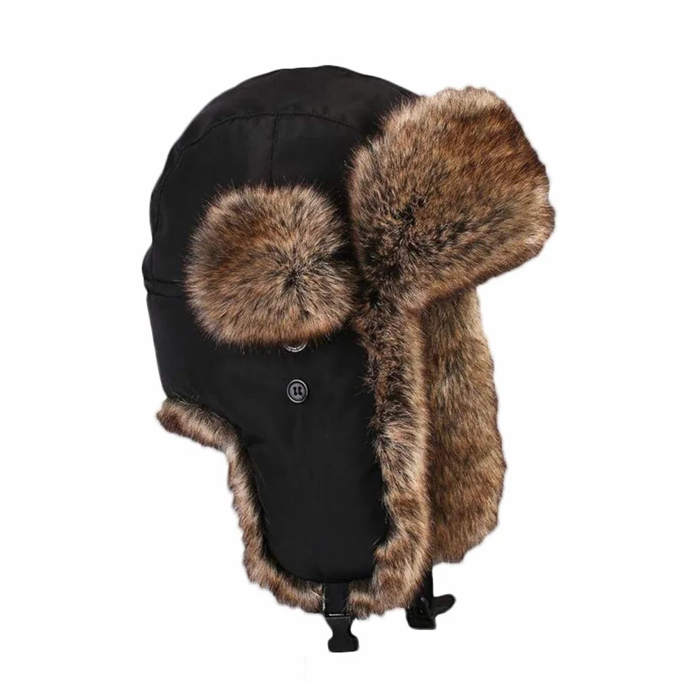 Insun Unisex czapka lotnicza zimowa, pilotka, ciepła czapka ze sztucznym futrem, ochrona uszu, bomber