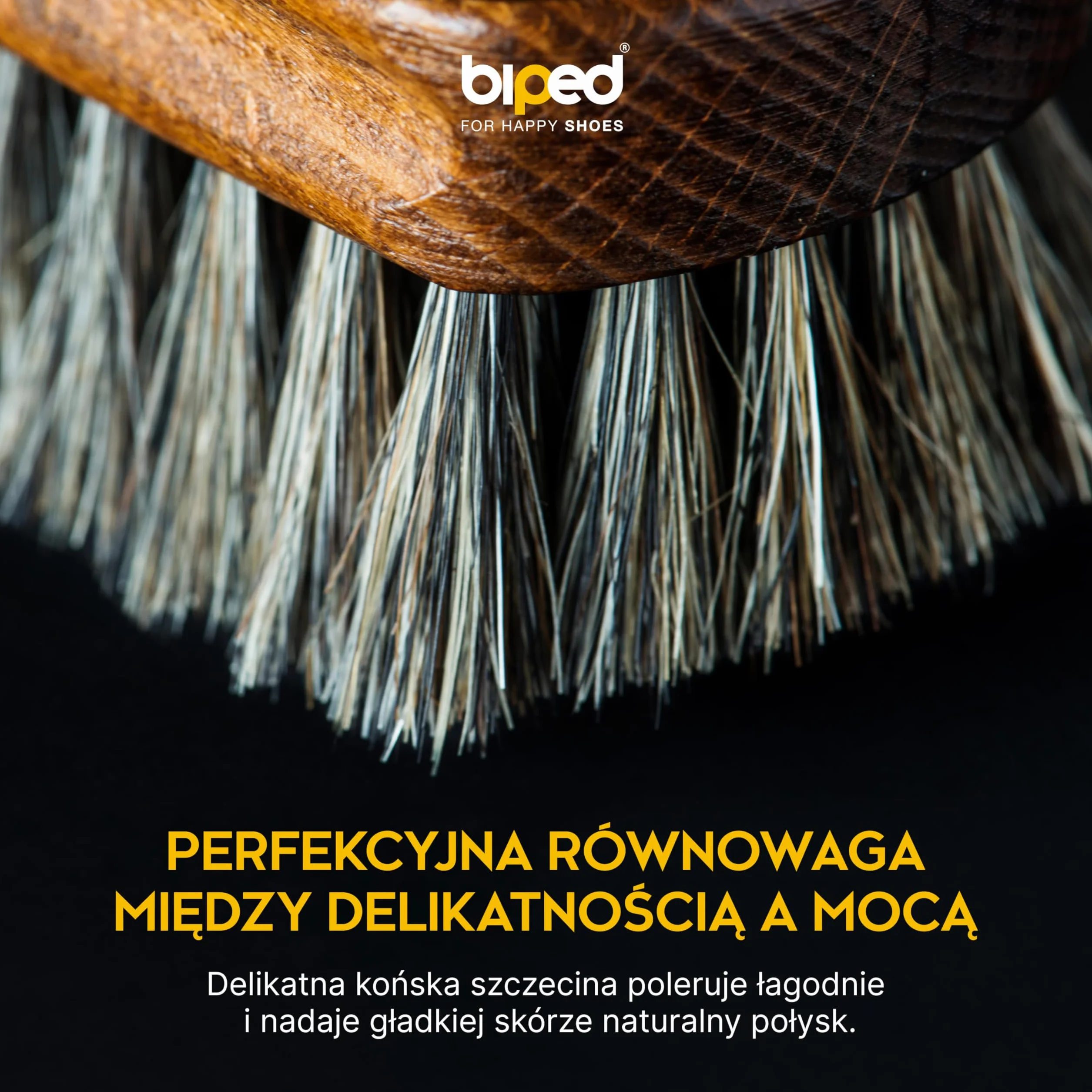 biped Zestaw 4 szczotek do butów Classic w pudełku – 2 szczotki do nakładania pasty + 2 do polerowania z końskiego włosia – komplet z drewna bukowego do pielęgnacji obuwia z2487