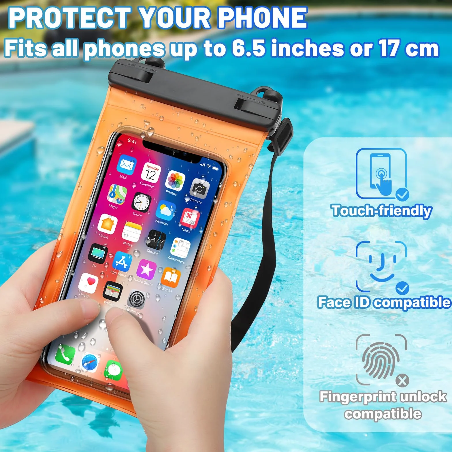 KUOGAS Worek ochronny na telefon komórkowy i paskiem do noszenia – wodoszczelna torba do użytku na zewnątrz, na kemping i do sportów wodnych, 5 l, 10 l, 20 l, ultralekka i wytrzymała, wodoszczelny i