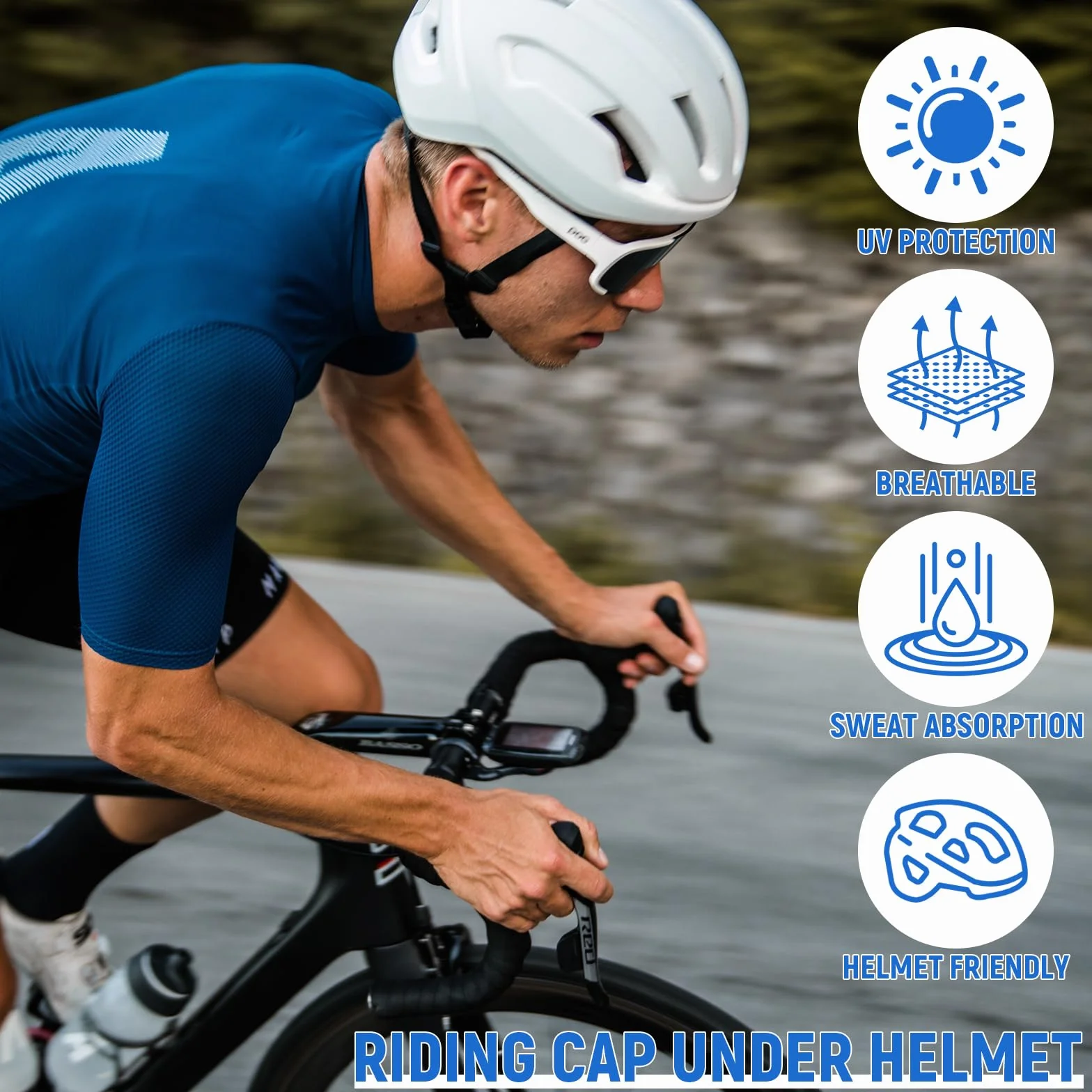 4 szt. Letnie czapki rowerowe, oddychająca letnia czapka pod kask, sucha czapka pod kask, czapka sportowa dla mężczyzn, kobiet, do biegania motocykla roweru sportowego