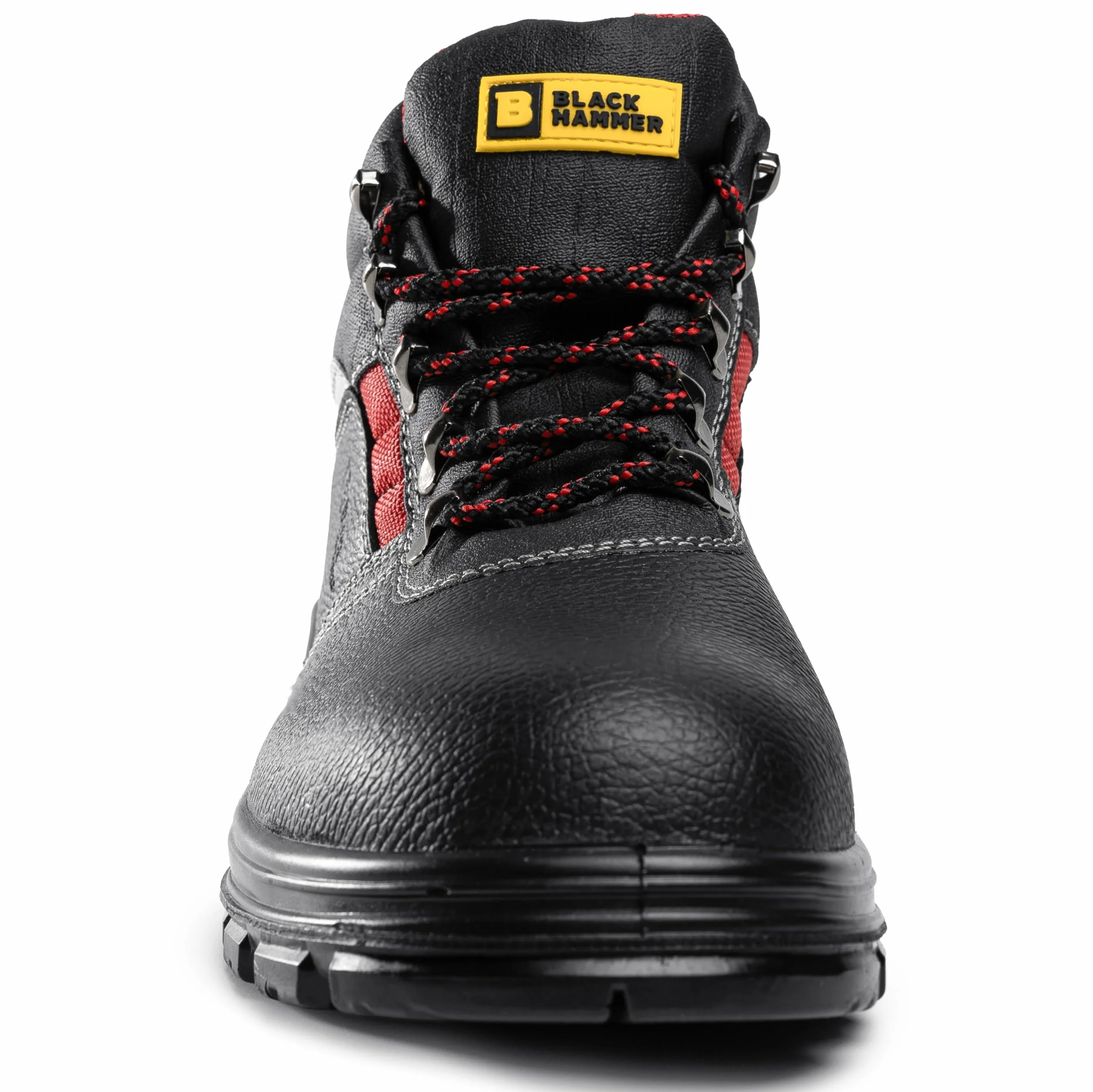 Black Hammer męskie buty ochronne skórzane S3 SRC czarne stalowe noski buty robocze za kostkę 5993