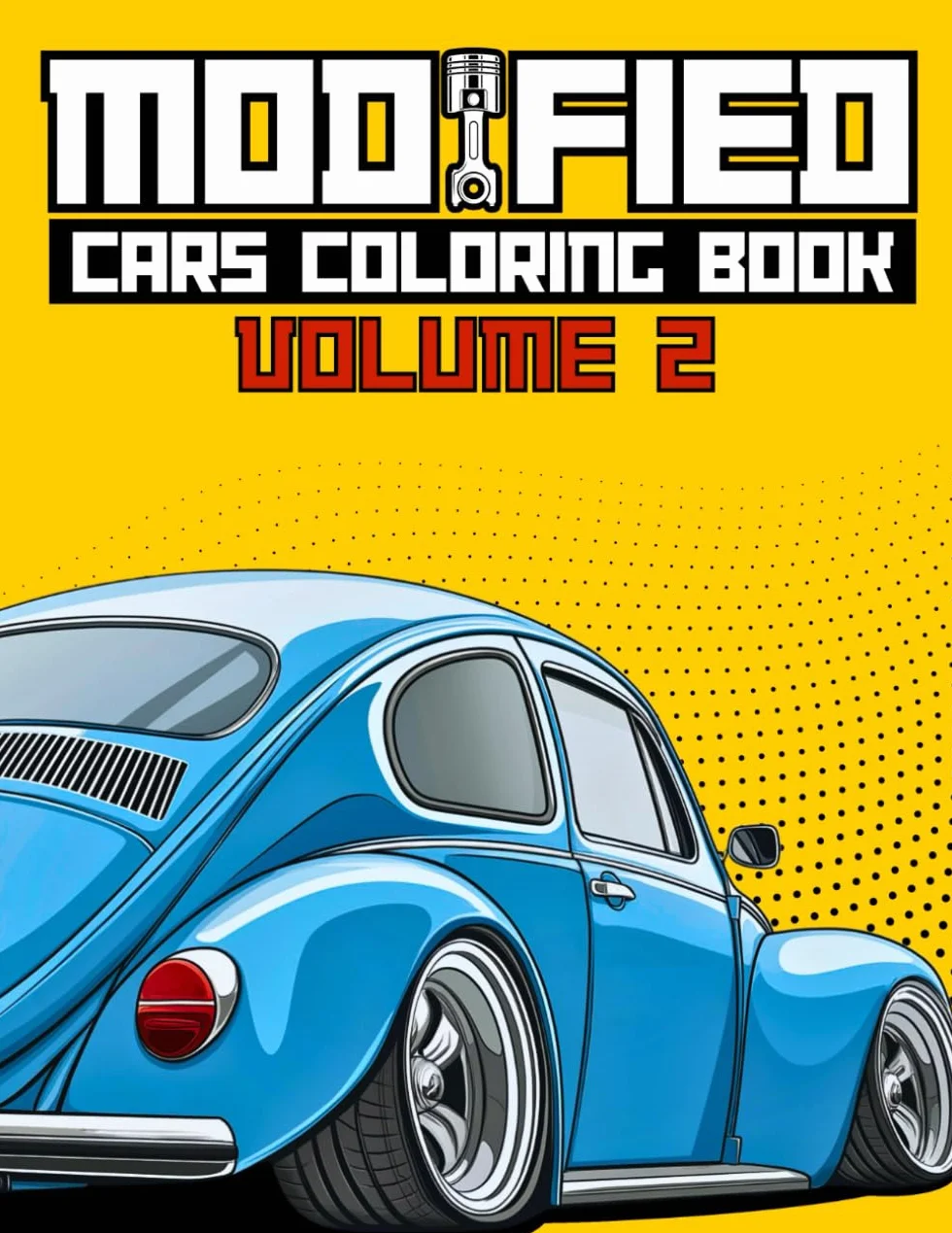 Modified Cars Coloring Book Volume 2: JDM, Retro & Sport Car Illustrations for Adults and Kids