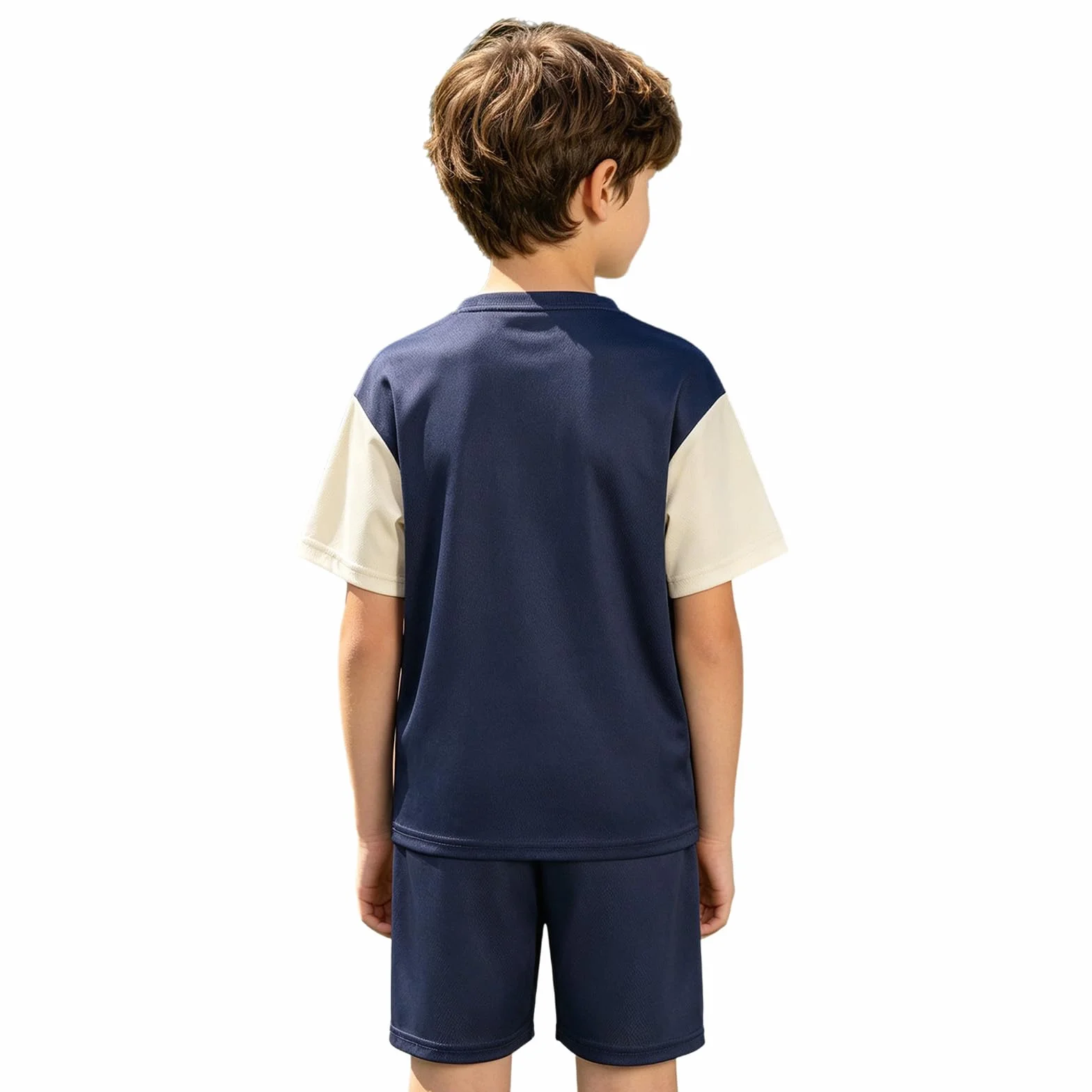 Chłopięcy zestaw sportowych spodenek, dres treningowy, krótki, sportowy, koszulka do piłki nożnej, strój szybkoschnący, krótki rękaw, koszulka i szorty na siłownię