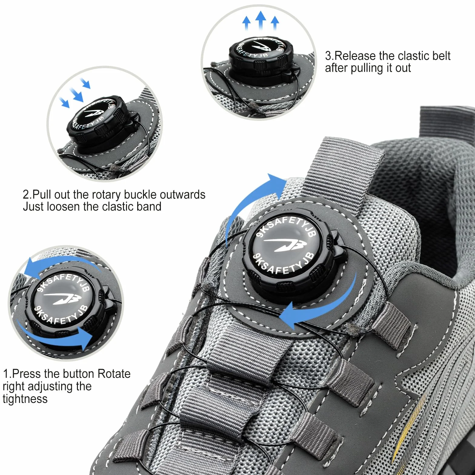 Obuwie ochronne buty robocze dla mężczyzn i kobiet, lekkie, stalowe noski, zamknięcie obrotowe, oddychające, buty robocze 38-46 EU