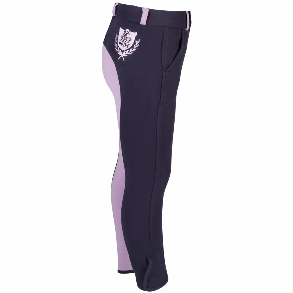 PFIFF Bryczesy dziecięce Elisa, wkładka z materiału, modny dwukolorowy wygląd, super miękkie, 134, Blau (Blue/Purple)