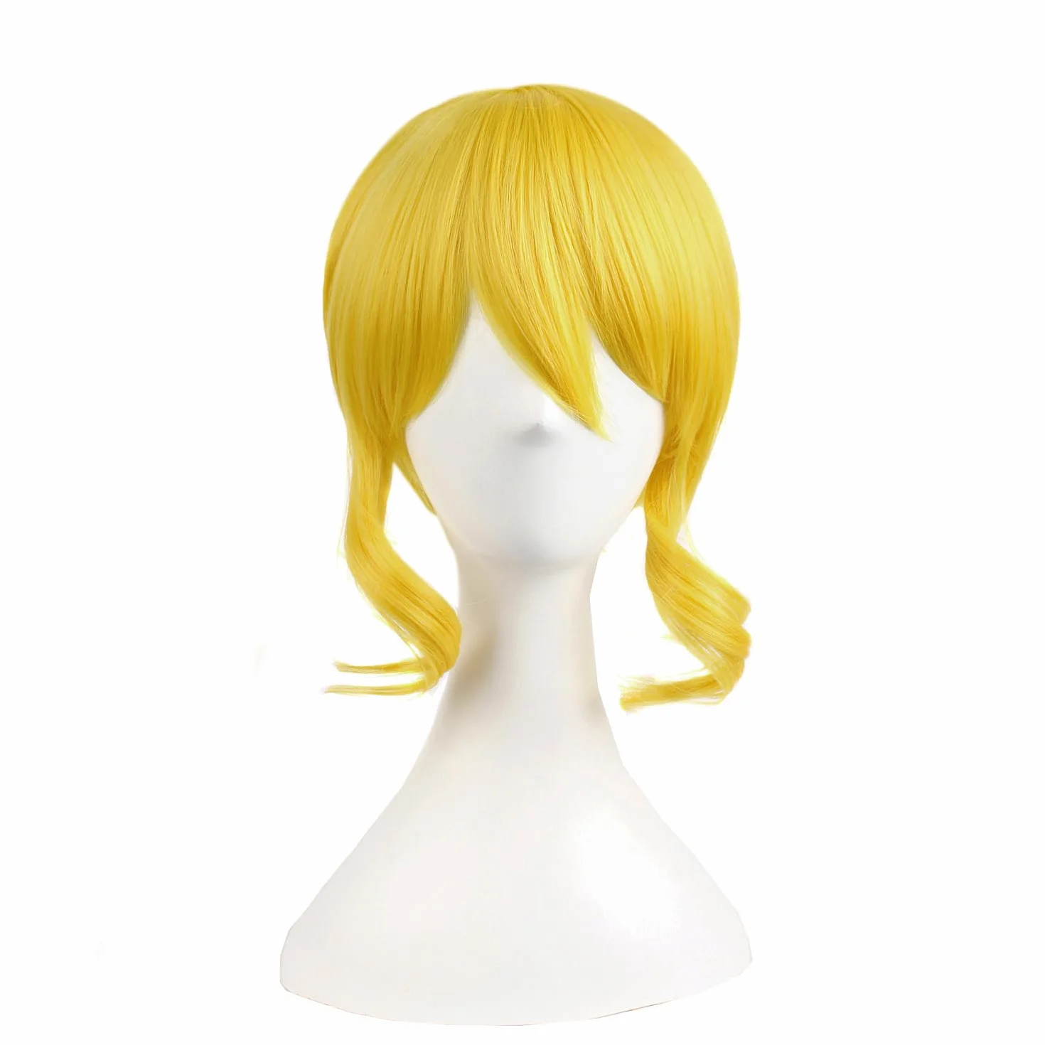 MapofBeauty 22 cal/55 cm Kobiety kucyk prosty urocza peruka Cosplay (żółta)