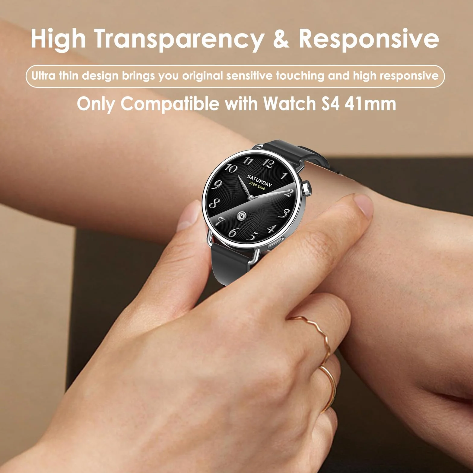 Hianjoo 6 sztuk folii ochronnych na wyświetlacz kompatybilne z Xiaomi Watch S4 41 mm, Premium Soft Folie ochronne na wyświetlacz (41 mm)