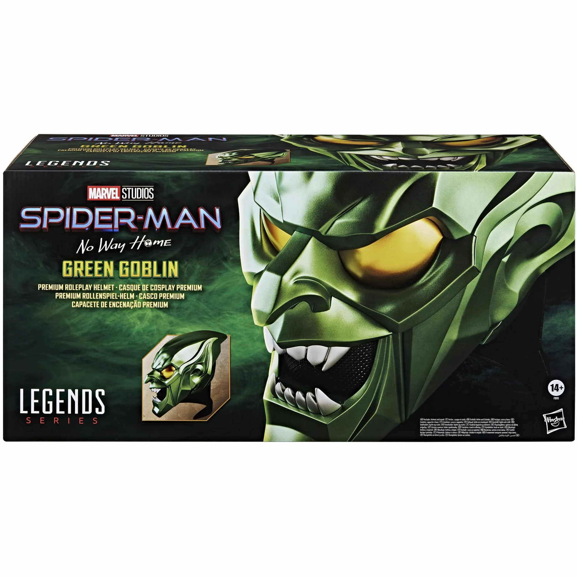 Marvel Legends Series Green Goblin Premium kask do odgrywania ról, Spider-Man: No Way Home, sprzęt do odgrywania ról dla dorosłych
