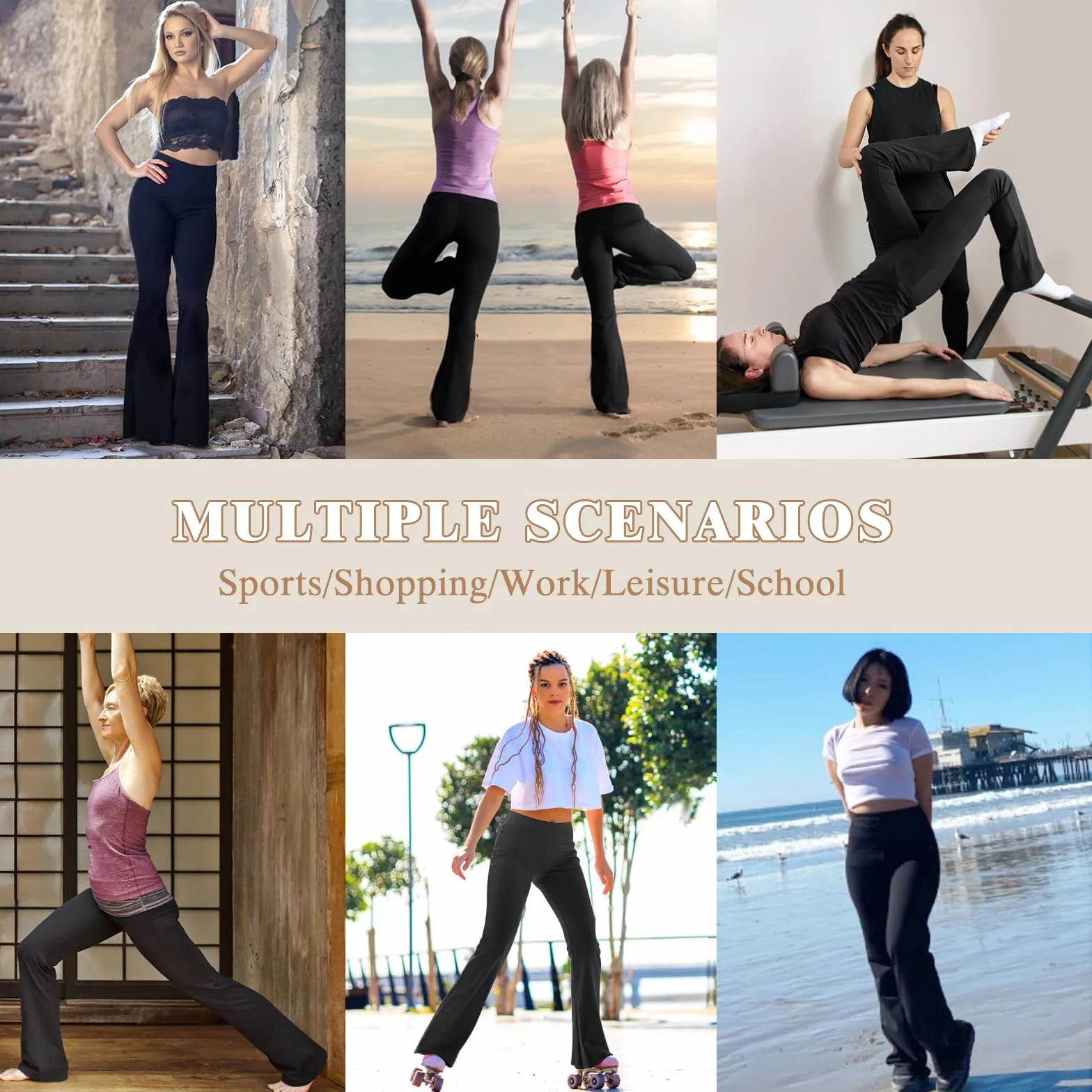 Damskie spodnie do jogi Legginsy łapowe damskie z wysokim stanem Pantajazz Legginsy do jogi Pilates Taniec sportowy Fitness Casual Siłownia Trening