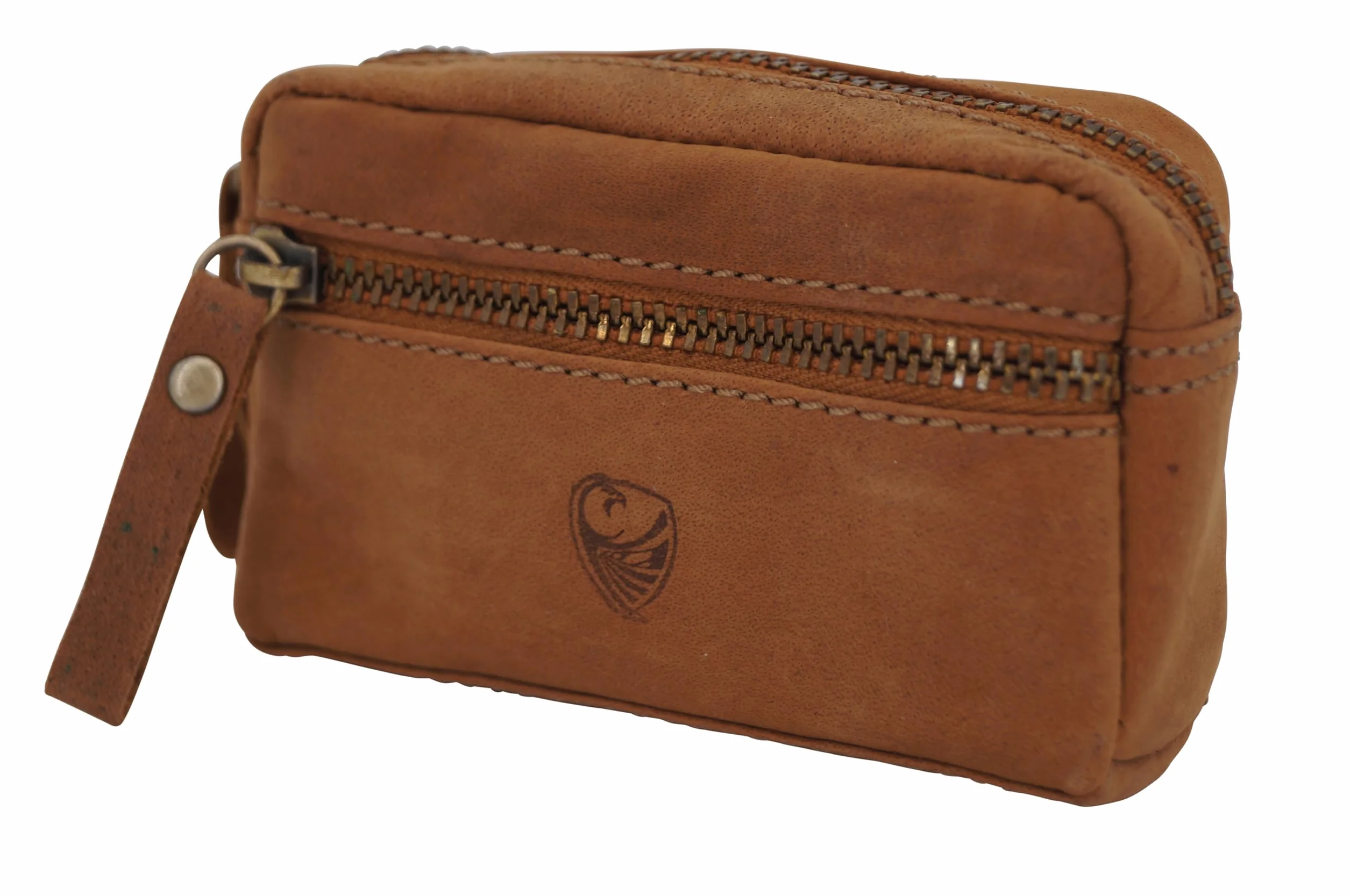 GERMANUS Etui na klucze, etui na kluczyki, breloczek 4051, skóra, jasnobrązowy, Einheitsgröße, klasyczny