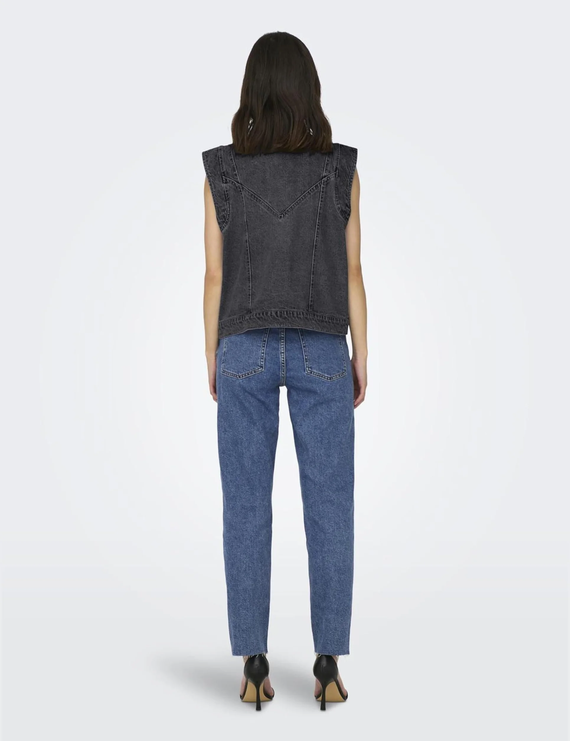 Onlkennedy Sl Dnm Waistcoat Bj Noos, Washed Black, M