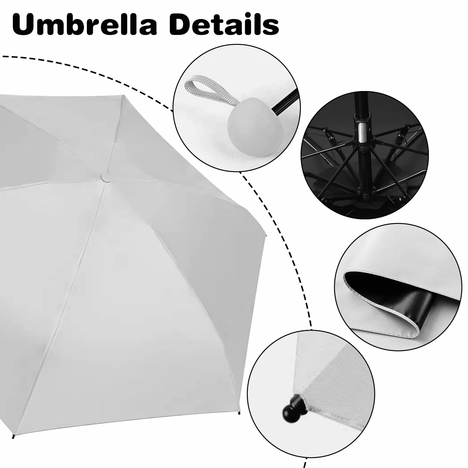 Mini Parasol Kieszonkowy, Składany Parasol Przeciwwiatrowy, Parasol Przeciwsłoneczny, Mini Parasol, Codzienne Podróże, Unisex
