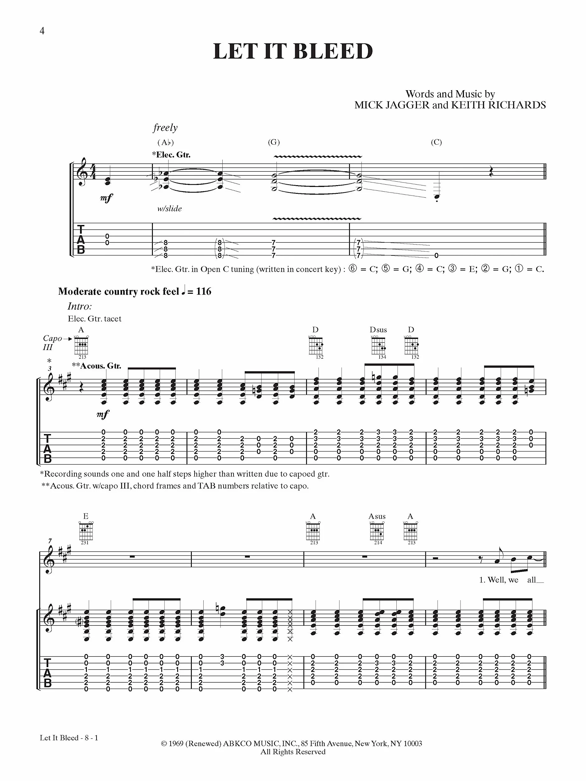 The rolling stones: let it bleed (tab) guitare: Gitarre - Alfred's Classic Album Editions