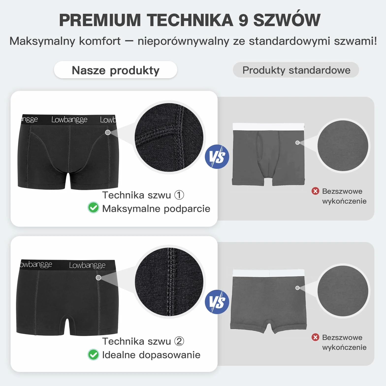 Premium Bokserki Męskie, Majtki （9 sztuk）, Bawełna, Komfortowy krój i idealne dopasowanie