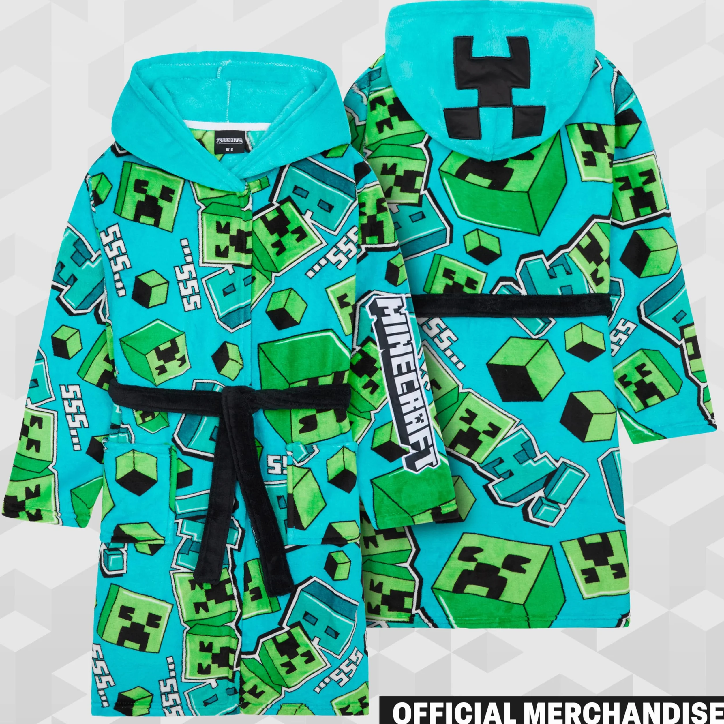Get Trend Minecraft szlafrok dla chłopców, nastolatków, szlafrok z kapturem, szlafrok, Creeper, odzież domowa, przytulne szlafroki, prezenty dla graczy dla chłopców