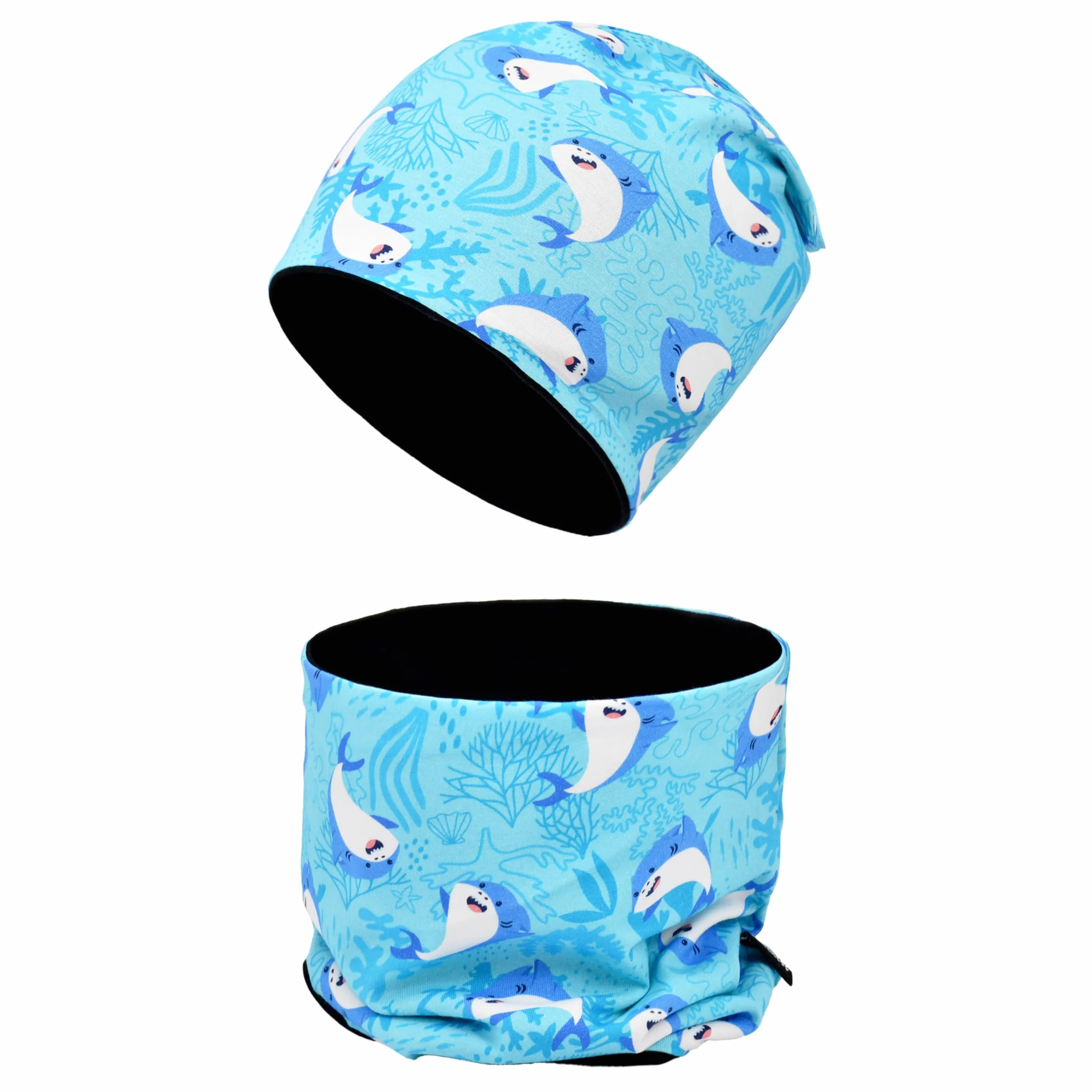 MAKFORT Dziecięca czapka beanie, szalik, szal kominowy, zestaw z bawełny, szal dla chłopców i dziewczynek, na jesień, wiosnę, zimę