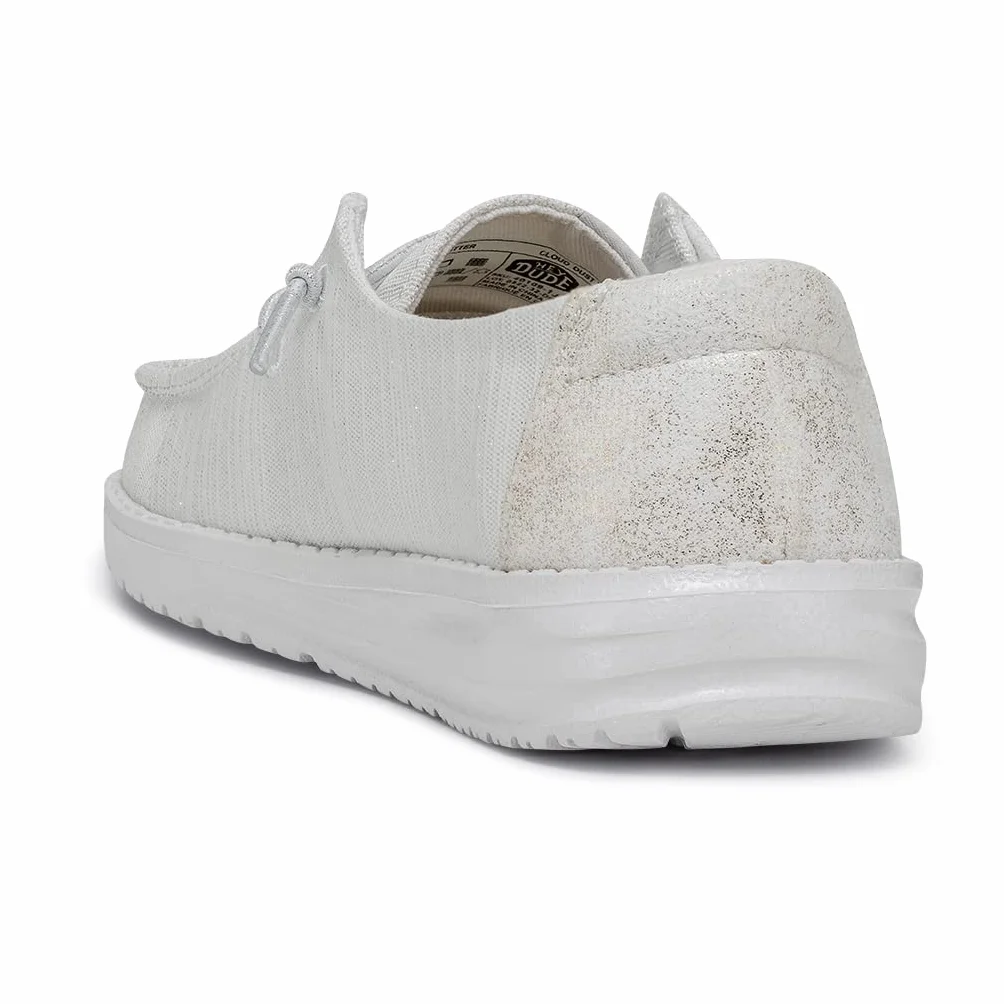 Hey Dude Wendy Youth Glitter Moccasin, Cloud Dust, 33 EU, Cloud Dust, 33 EU
