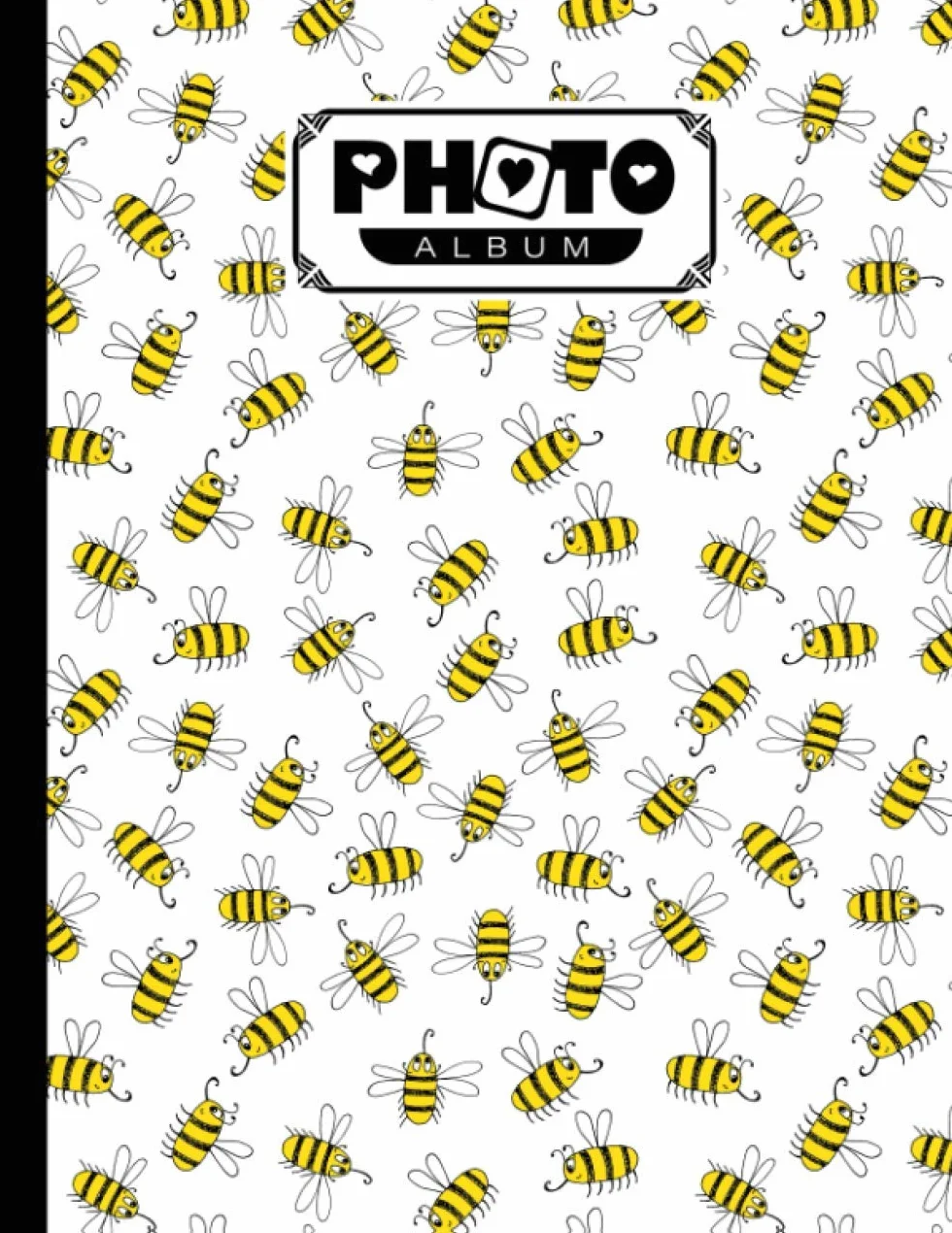 Photo Album: Bees Album, Large Photo Albums with Writing Space Memo, Extra Large Capacity Picture Album, Family, Baby, Wedding, Travel Photo Book, 120 Pages, Size 8.5" x 11"