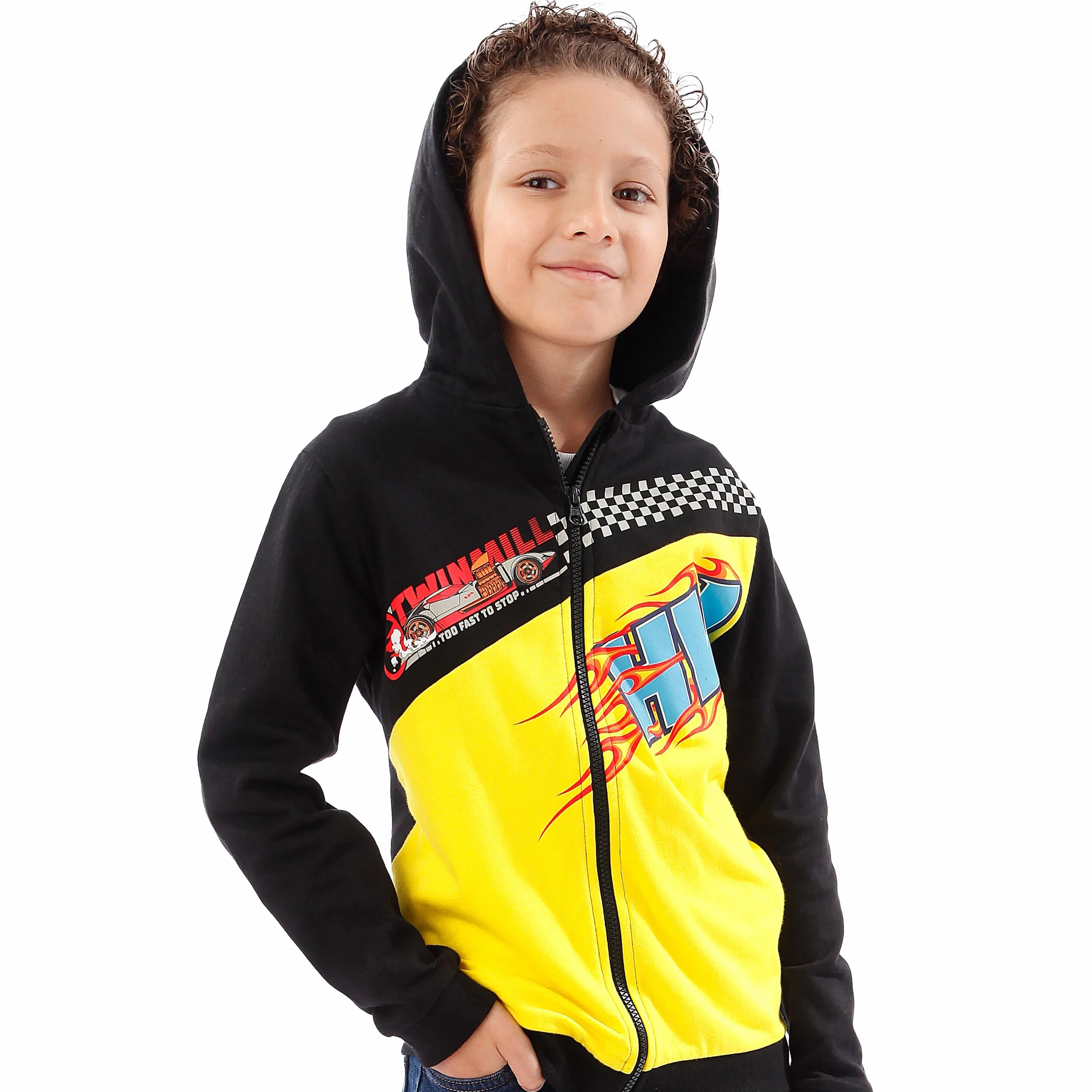 Hot Wheels Bluza Chłopięca | Bluza z Zamkiem Błyskawicznym z Samochodem Wyścigowym dla Chłopców | Bluza Dla Dzieci z 100% Bawełny