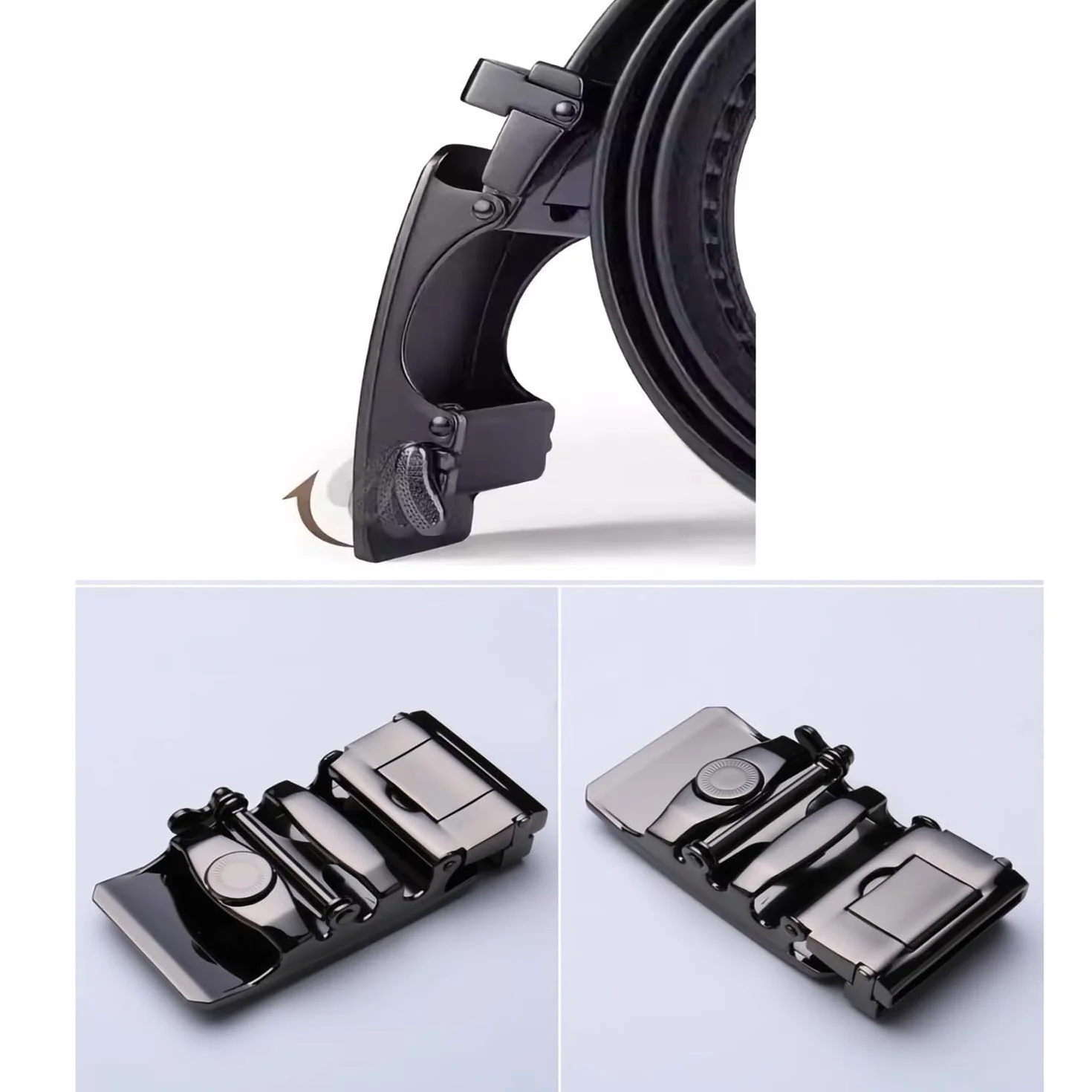 Glamexx24 Klamra do paska męska, zapasowa klamra z grzechotką, automatyczna klamra do paska, akcesoria, odpowiednia do paska o szerokości 35 mm