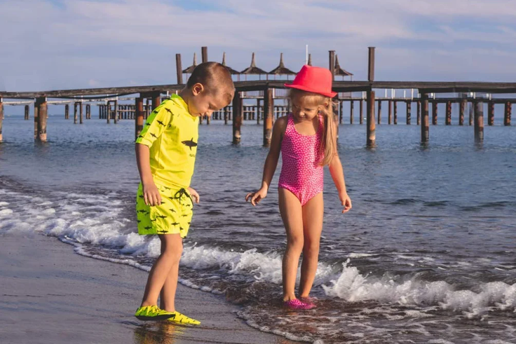 Slipstop Dziecięce buty plażowe, antypoślizgowe, baletowe, buty do pływania, na urlop, do jogi, basenu, akwarium, dla dziewcząt i chłopców, zielone/kolorowe, różne rozmiary