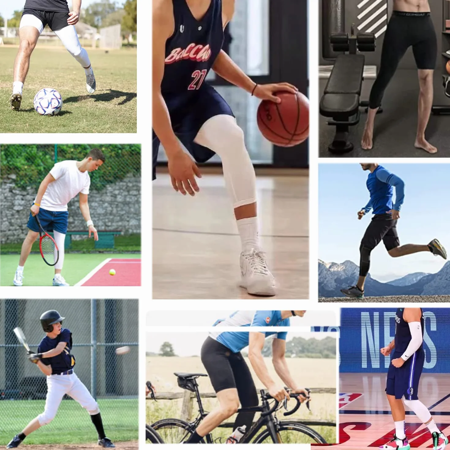 Rajstopy Męskie 3/4 Sportowe Spodnie Kompresyjne Męskie 3/4 One Leg Koszykówka Spodnie Kompresyjne Spodnie Bieganie Fitness