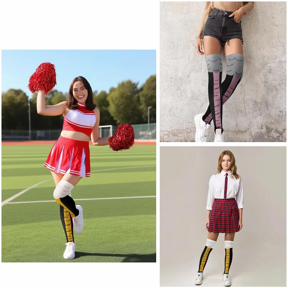 Damskie podkolanówki, cienkie paski, damskie, bardzo długie skarpety do uda, na co dzień, do cosplay, na karnawał, maskaradę