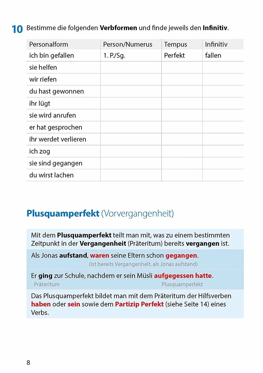 Grammatik 5.-7. Klasse: Wortarten und Satzglieder. Übungsprogramm mit Lösungen: 215