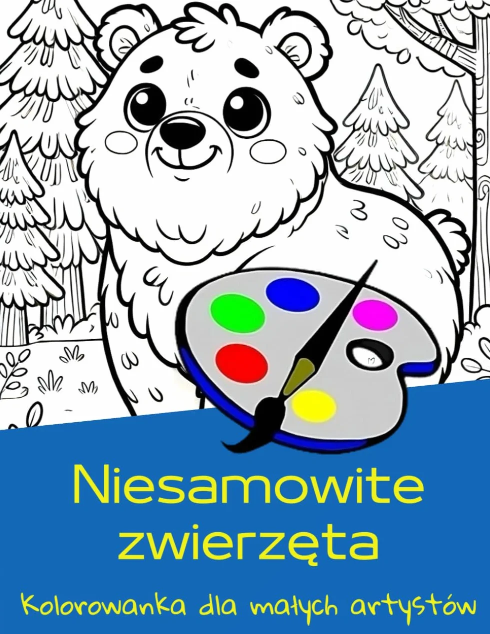 Niesamowite zwierzęta, kolorowanka dla małych artystów: 50 łatwych do pokolorowania stron ze zwierzętami – idealnych dla dzieci w wieku 3-6 lat, przedstawiających zwierzęta leśne, wiejskie i safari!