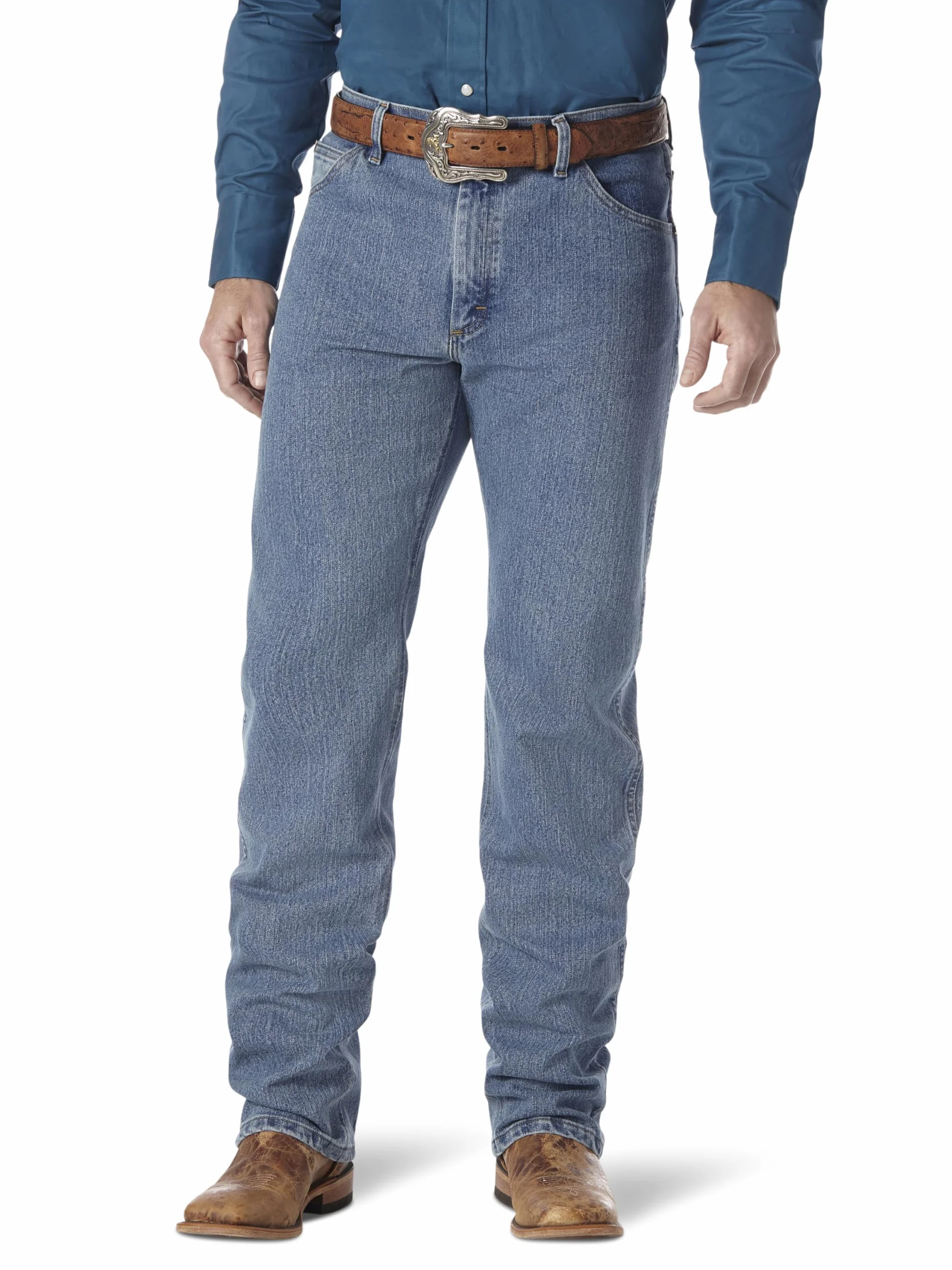 Wrangler Mężczyźni Premium Performance Cowboy Cut Regular Jean - prosty, Wybielacz do kamienia, Medium, 47 inches, 32 inches