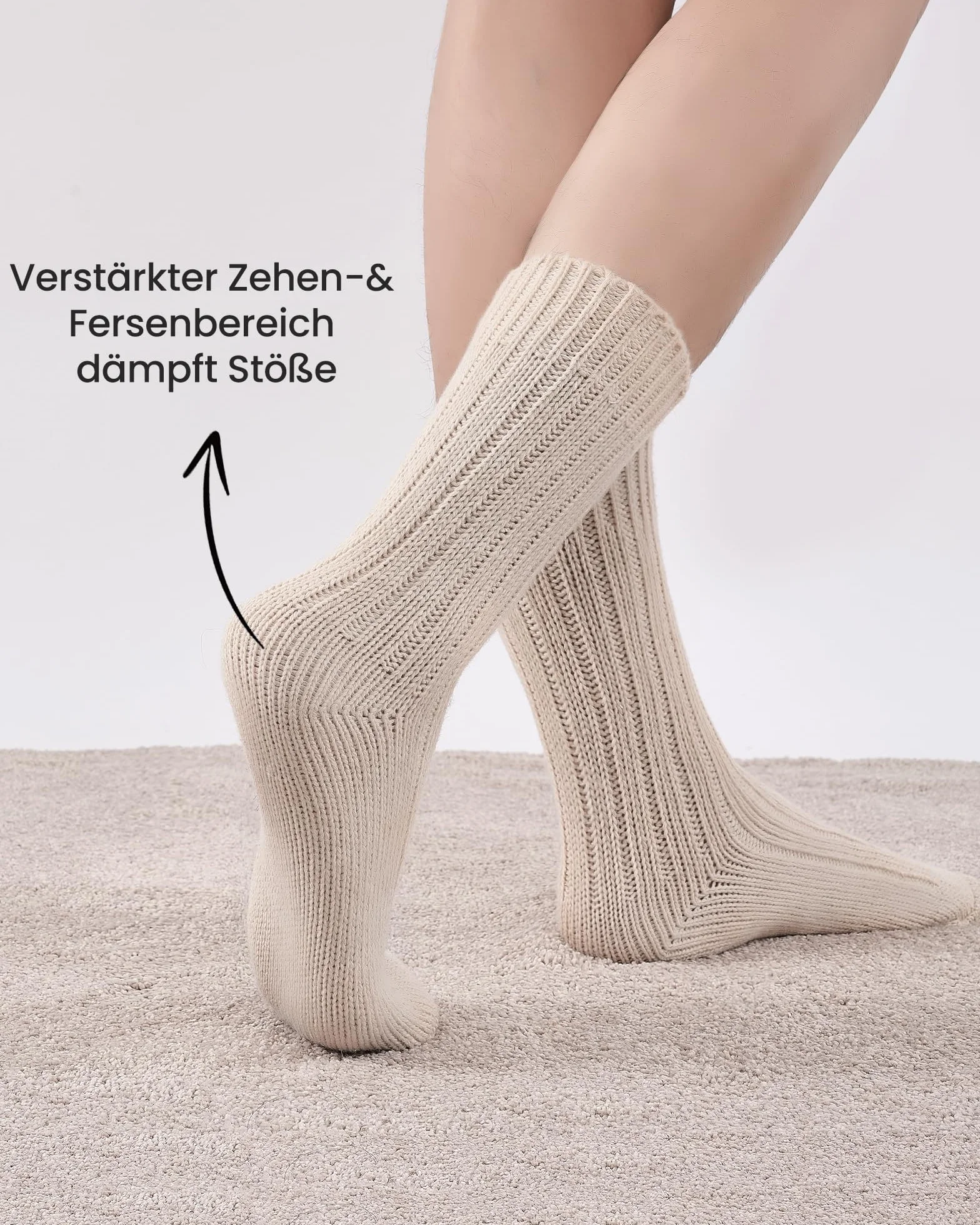 SockWaddles–4 Pary Skarpetek z Alpaki, Uniwersalne, Przepuszczalne, Ciepłe i Grube, Ekstremalnie Ciepłe Skarpetki Zimowe, z Alpaką Wełną,Rozmiar 39-42 43-46