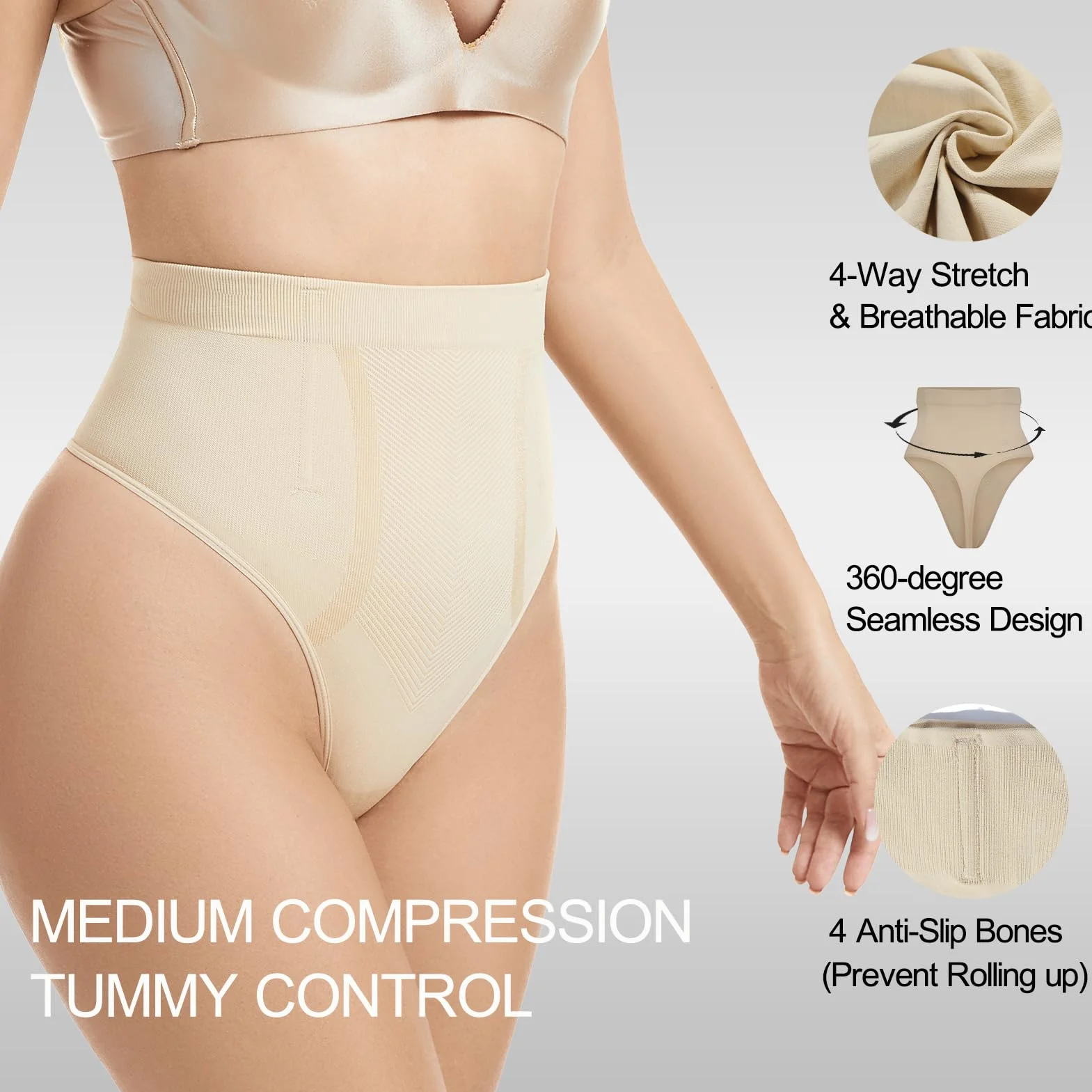 KSKshape Bielizna modelująca brzuch stringi dla kobiet wyszczuplające stringi bezszwowe bielizna modelująca sylwetkę
