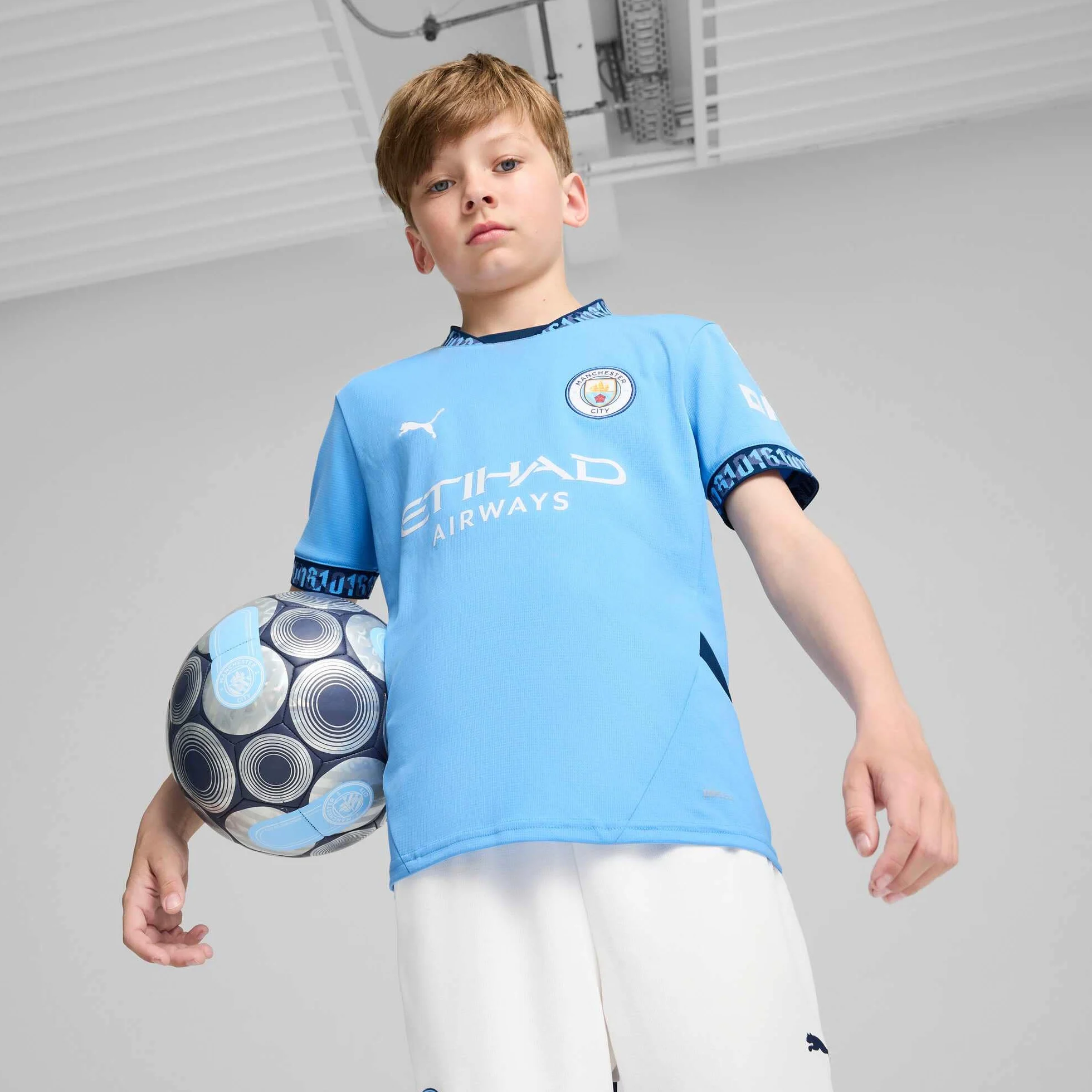 Manchester City FC Kids 2024/25 domowa koszulka piłkarska - Team Light Blue