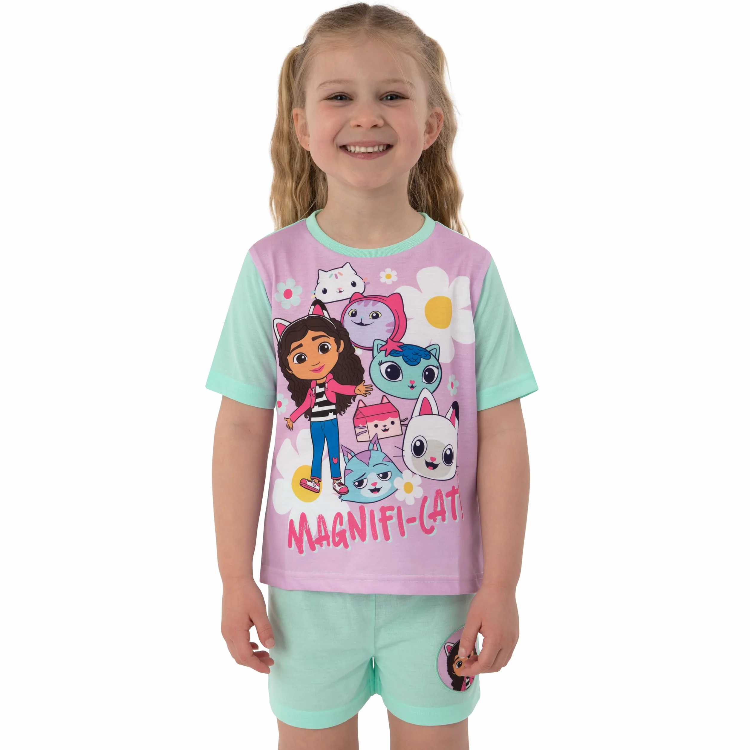 Dreamworks Gabby's Dollhouse Piżama Dziewczęca Krótki Rękaw, Letnie Piżamy Dla Dziewczynek, Uroczy Zestaw Piżamowy, Wiek 3–10 Lat