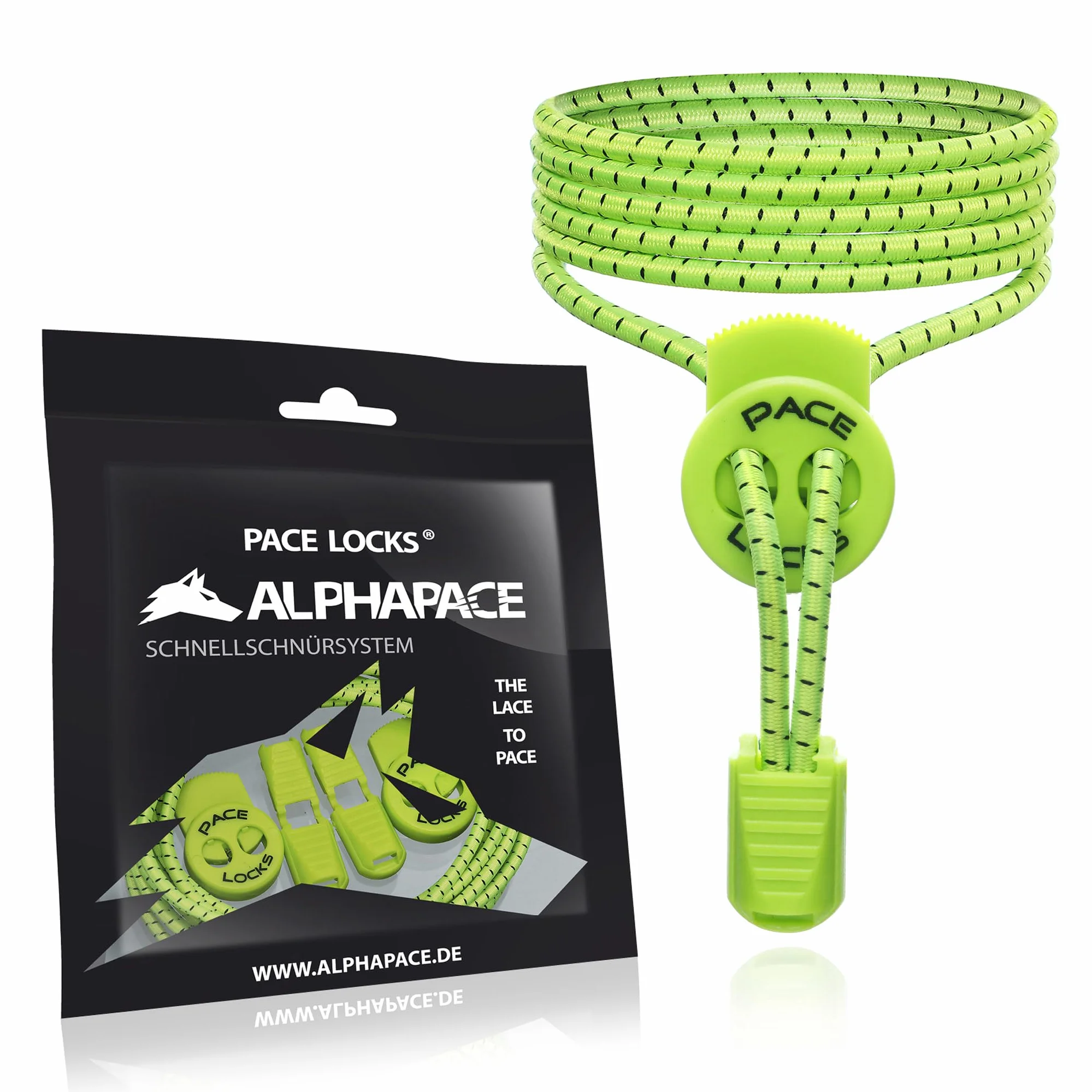 ALPHAPACE Pace Locks – elastyczne sznurówki, sznurowadła bez wiązania, zapięcie typu slip-on, dla sportowców, młodzieży i osób starszych, 120 cm