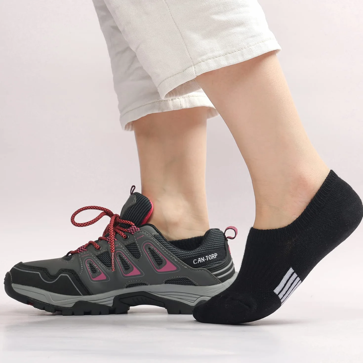 Blu Ninfee skarpeta damskie do sneakersów, rozmiary 39-42, 35-38, wyściełane stopki, skarpeta do sneakersów męskie, 6 par, oddychające skarpety sportowe, antypoślizgowe, z silikonową podkładką, biały, 35-38 EU