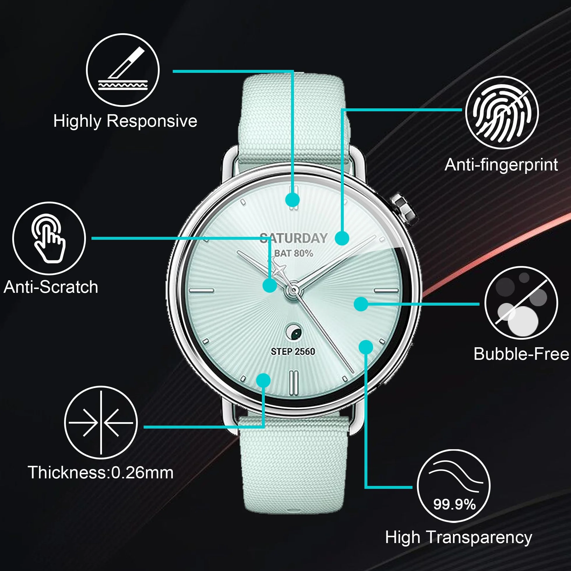 4 sztuki folii ochronnej do zegarka Xiaomi Watch S4 41 mm szkło pancerne, odporne na zarysowania, bardzo trwałe, folia ochronna na wyświetlacz HD