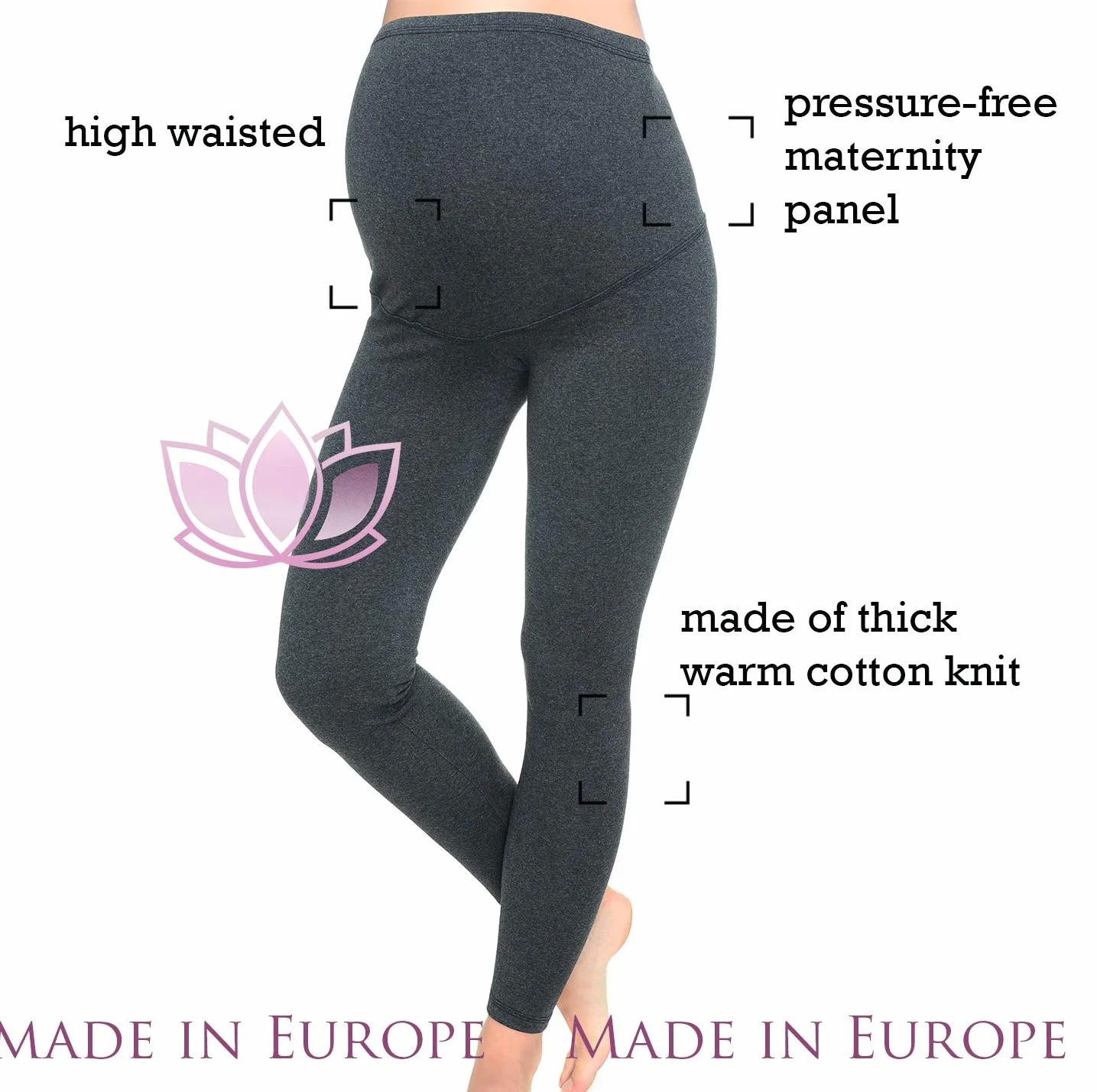 Mija – długie legginsy ciążowe/legginsy ciepłe na zimę/bawełna 7203