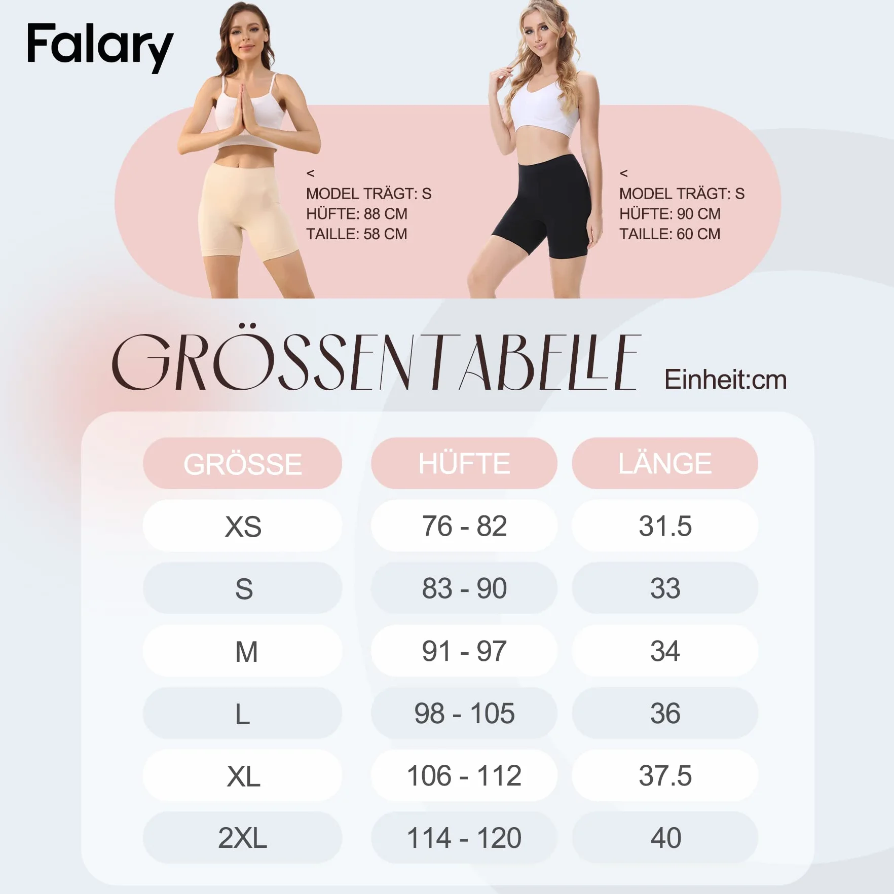FALARY Spodenki rowerowe damskie krótkie spodnie pod sukienkę spódniczka legginsy szorty bokserki zapobiegające otarciom na lato jogę 3 sztuki w opakowaniu, białe, czarne, beżowe