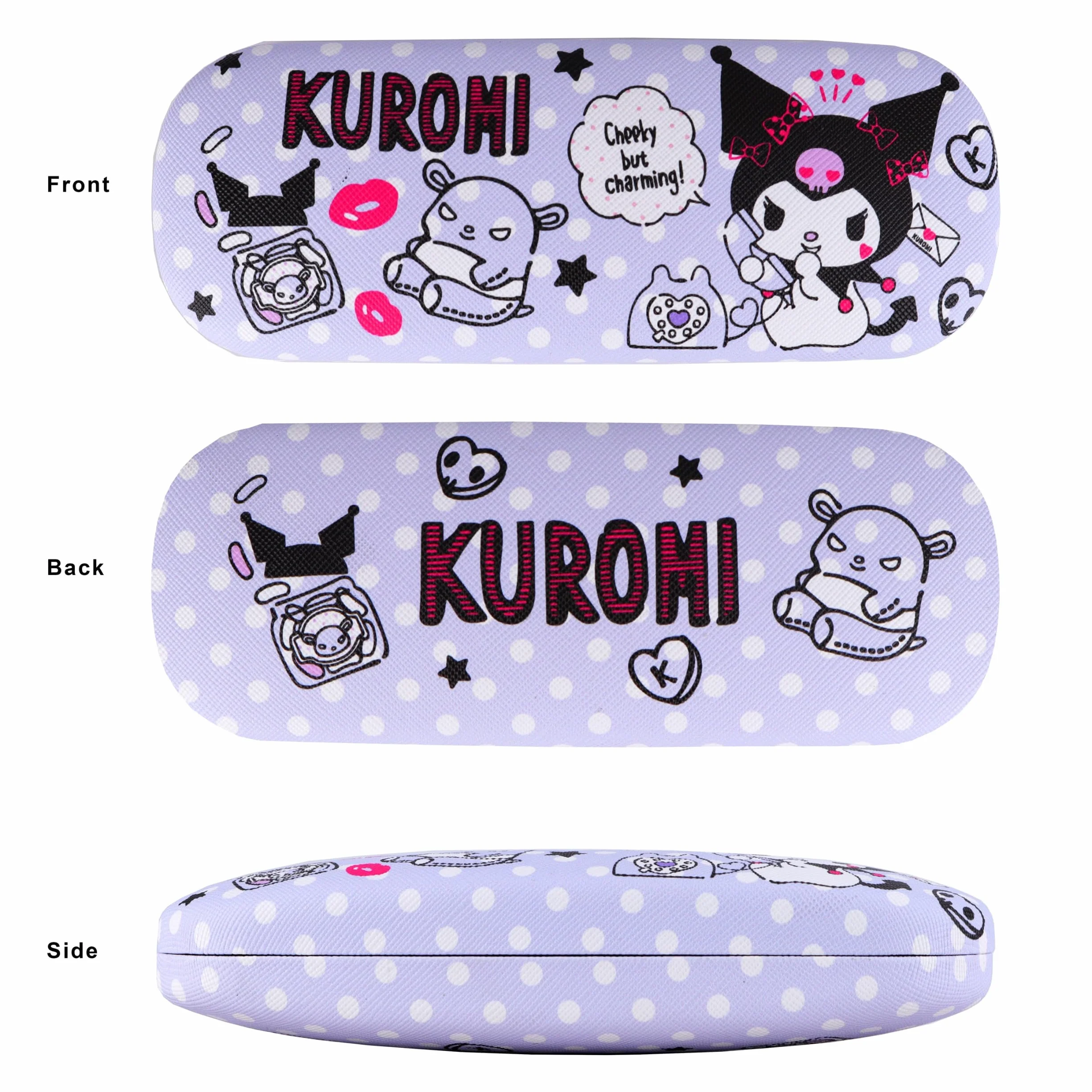 Roffatide Anime różowy kreskówka etui na okulary twarda obudowa na okulary z ściereczką do okularów przenośne ochronne pokrowiec na okulary dla chłopców dziewcząt