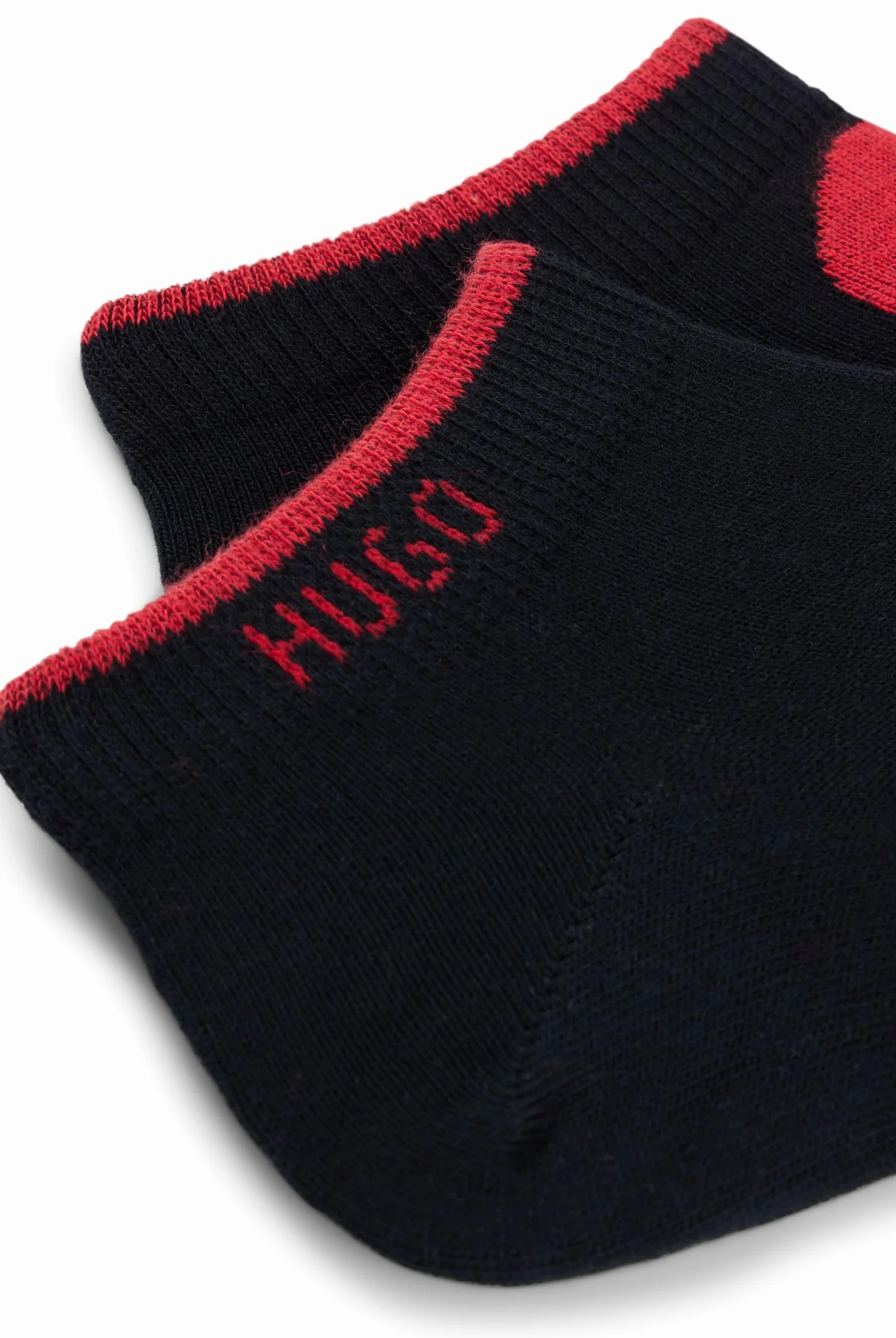 HUGO Męskie 2P AS LOGO CC Dwupak skarpet z mieszanki bawełny o długości do kostek, Nowy - czarny 1, 36-38 EU