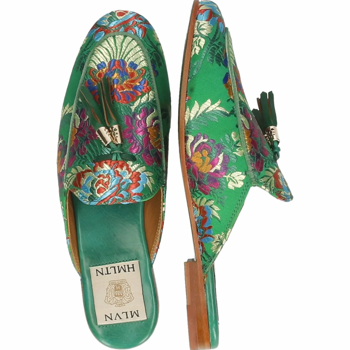 Melvin & Hamilton Kobiety Scarlett 2 Korela Green TasselButy typu mule