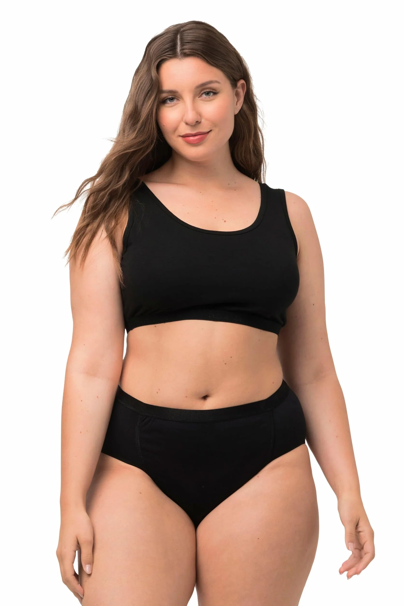 Ulla Popken Damskie duże rozmiary duże rozmiary plus size biustonosz wsuwany, jednokolorowy czarny 50+ 791580130-50+, czarny, 50-52