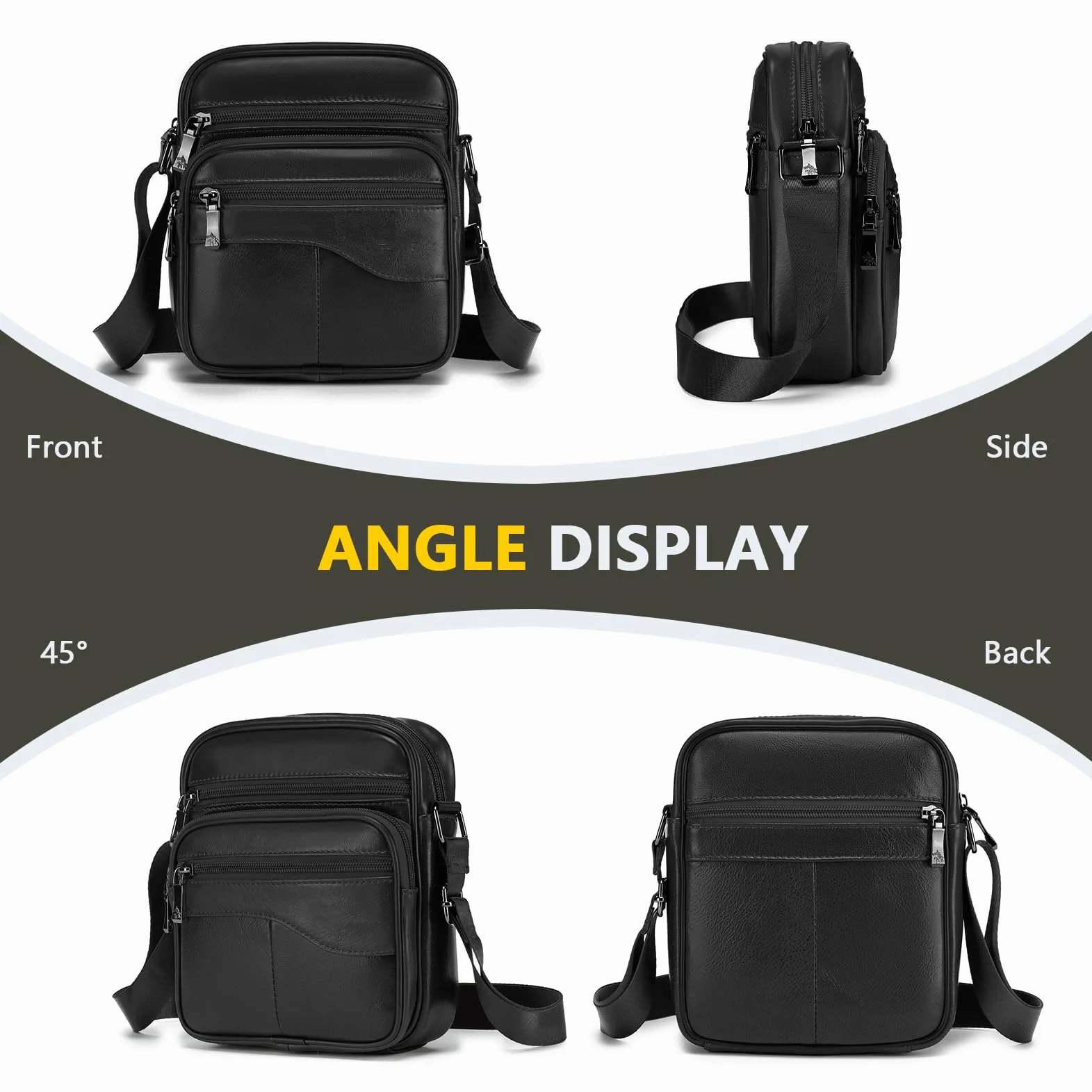 SPHAER Męska Torba Na Ramię Skórzana Torba Crossbody Męskie Torby Casualowe Torby Boczne Biznesowa Torba Kurierska Wodoodporna Z Regulowanym Paskiem Dla Mężczyzn Do Codziennego Użytku W Pracy